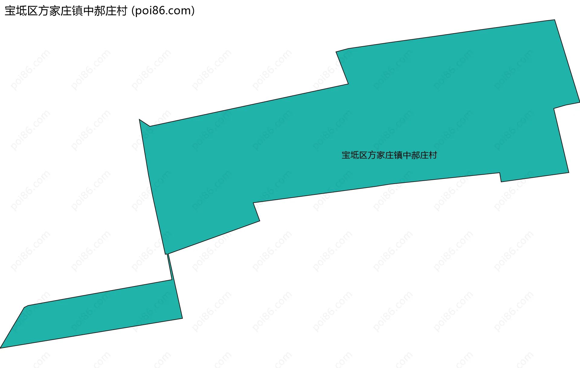 宝坻区方家庄镇中郝庄村边界地图