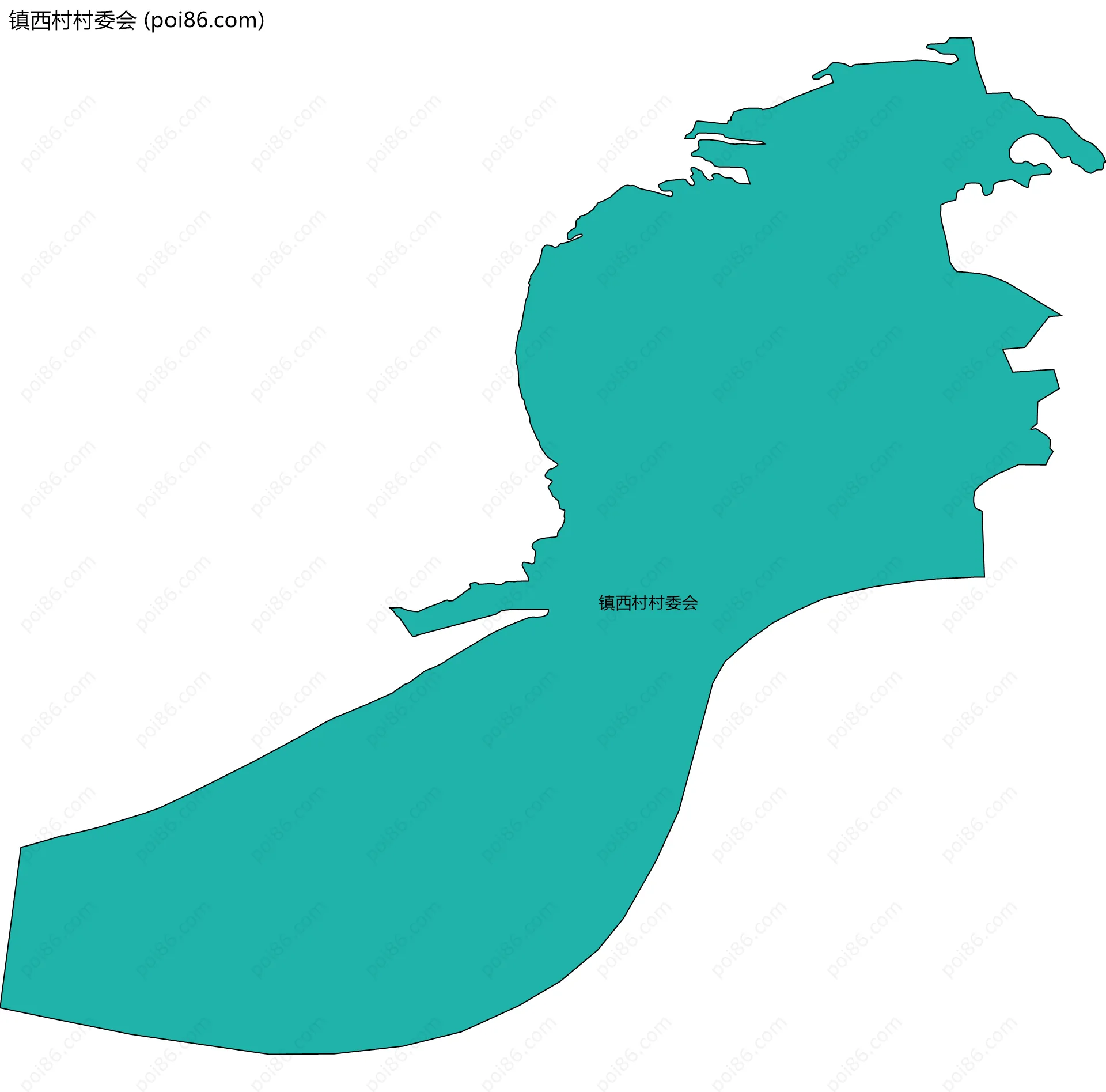 镇西村村委会边界地图