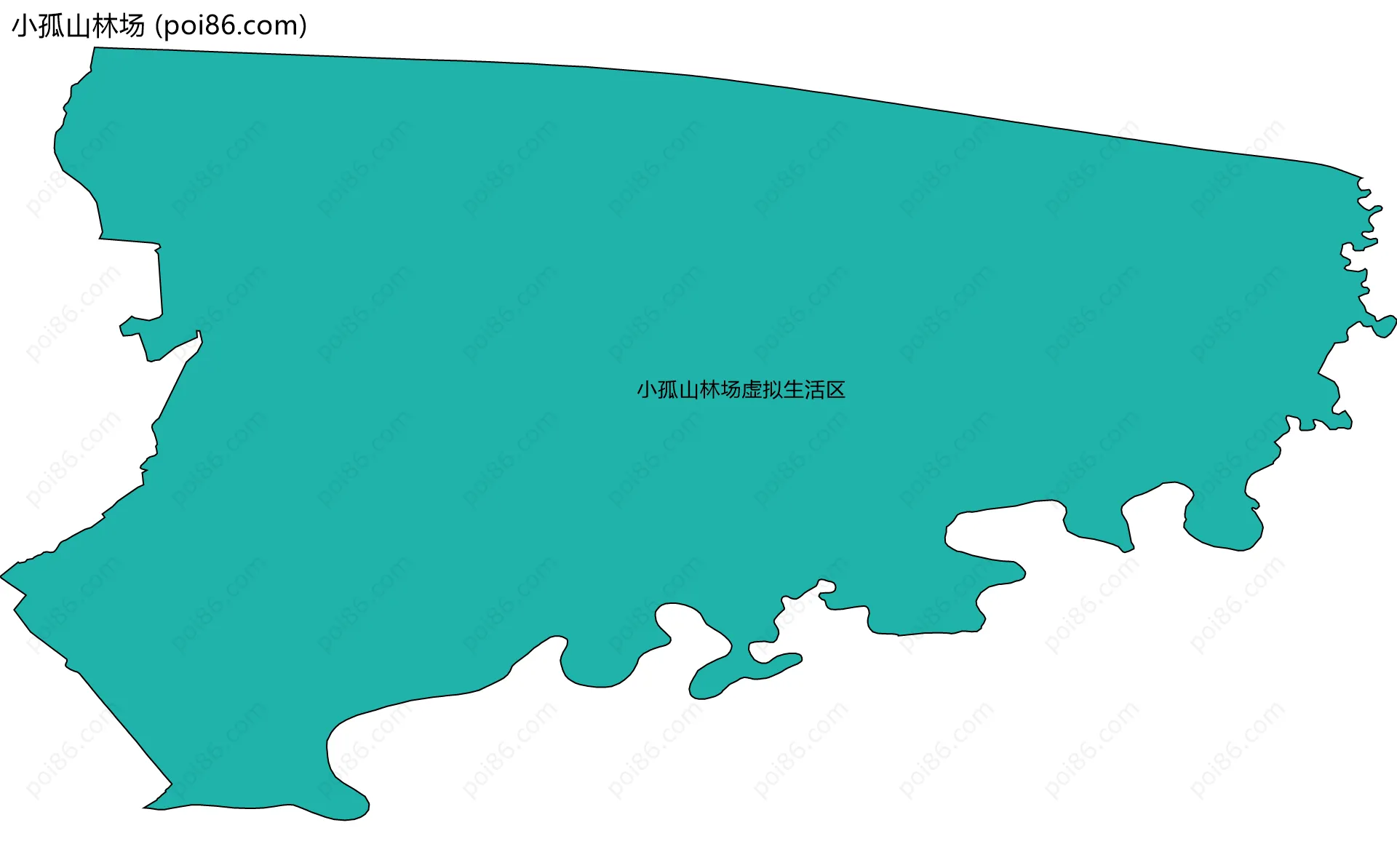 小孤山林场边界地图(五级行政区划)