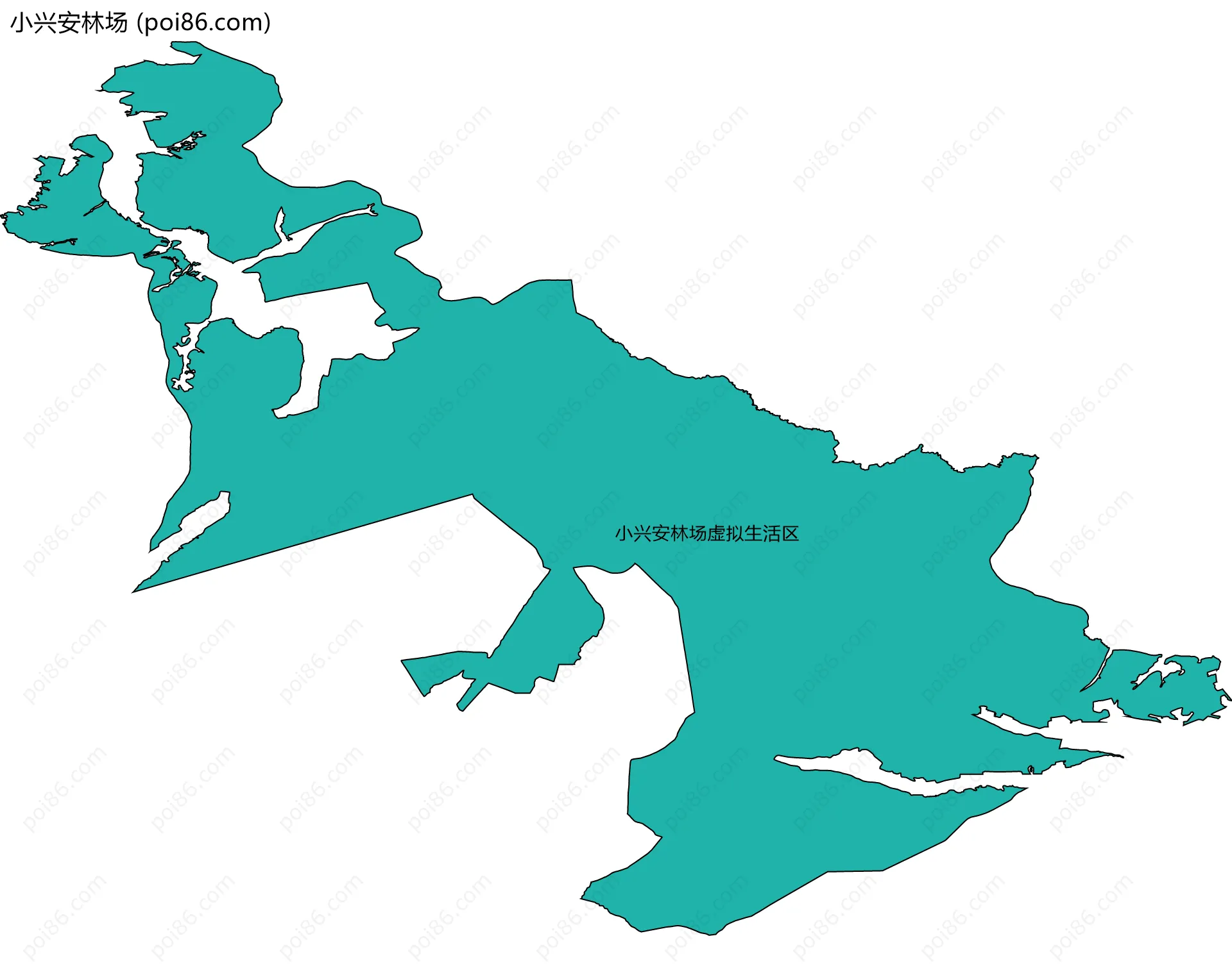 小兴安林场边界地图(五级行政区划)