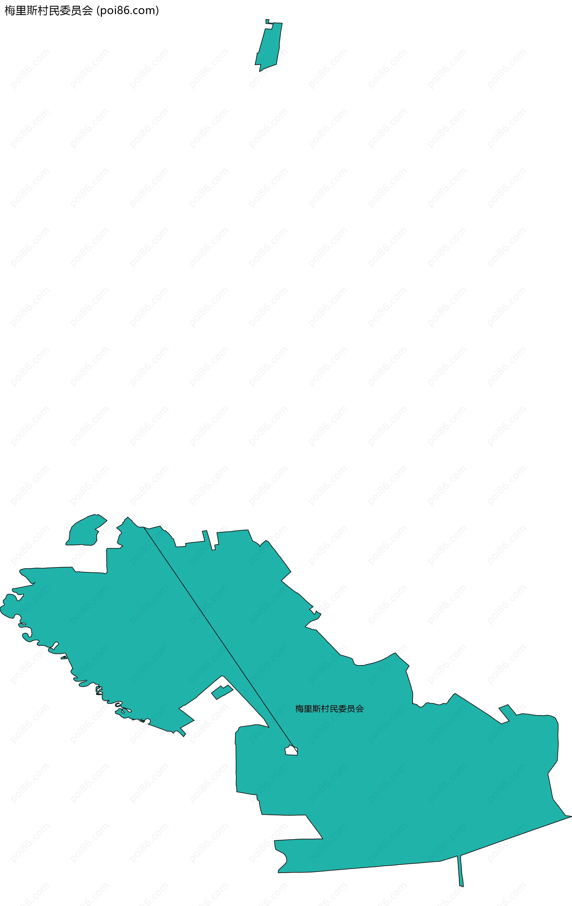 梅里斯村民委员会边界地图