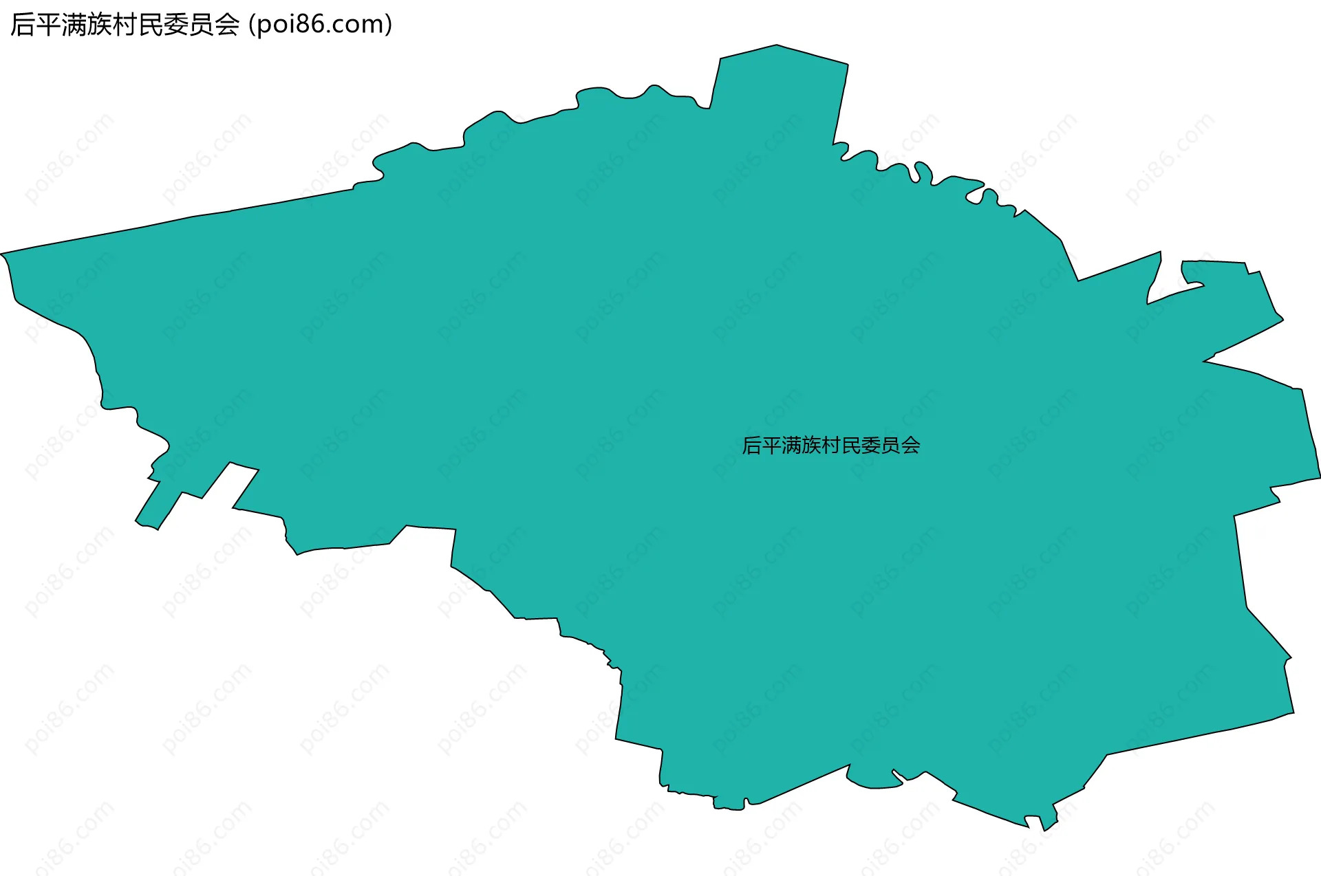 后平满族村民委员会边界地图