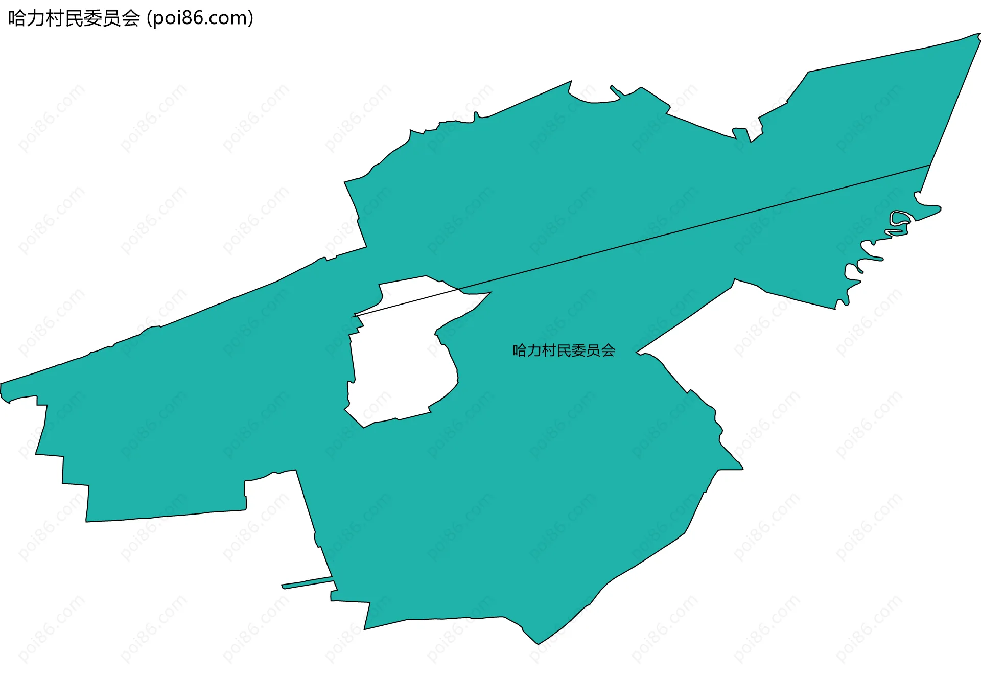 哈力村民委员会边界地图