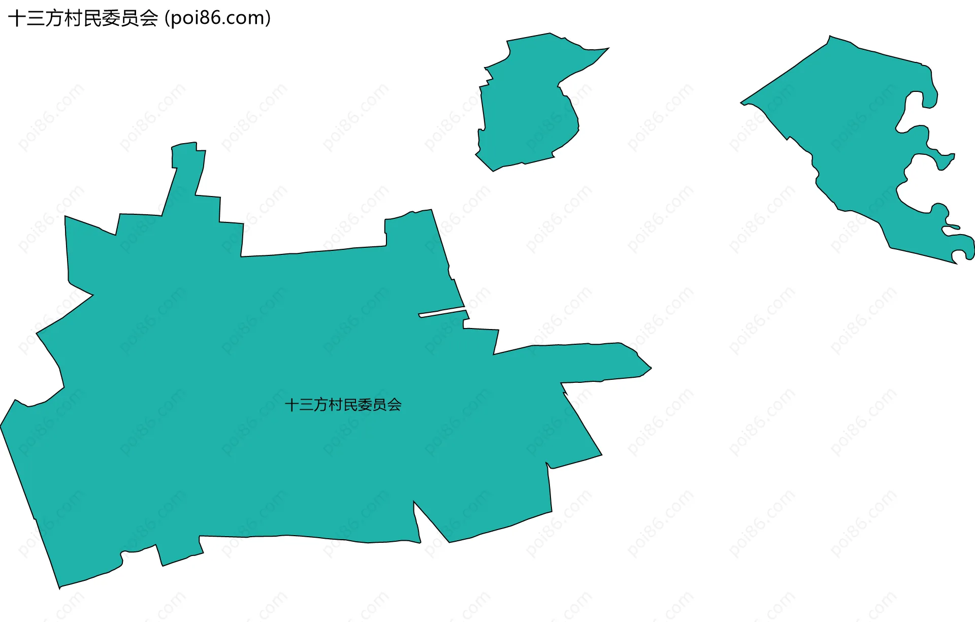 十三方村民委员会边界地图