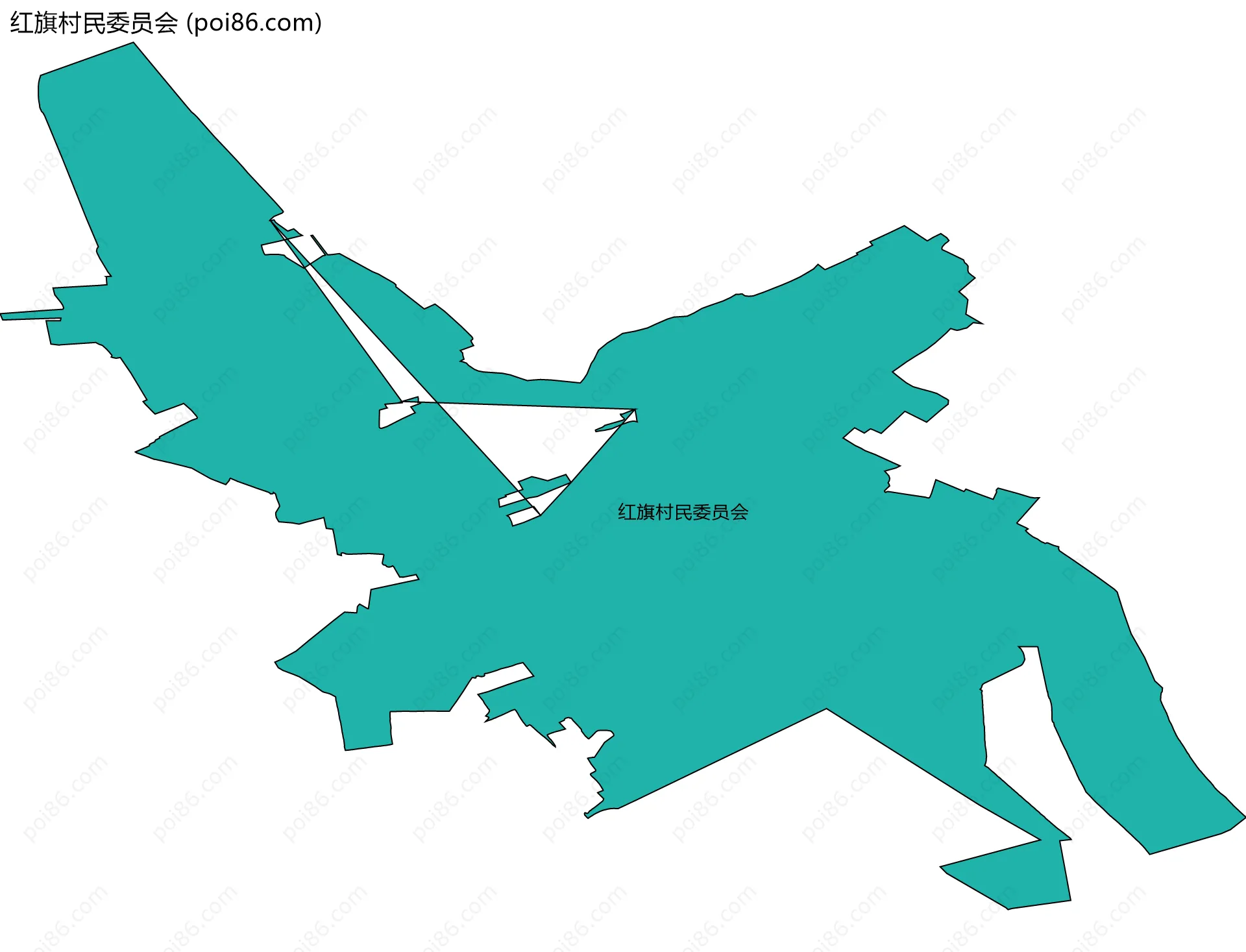 红旗村民委员会边界地图