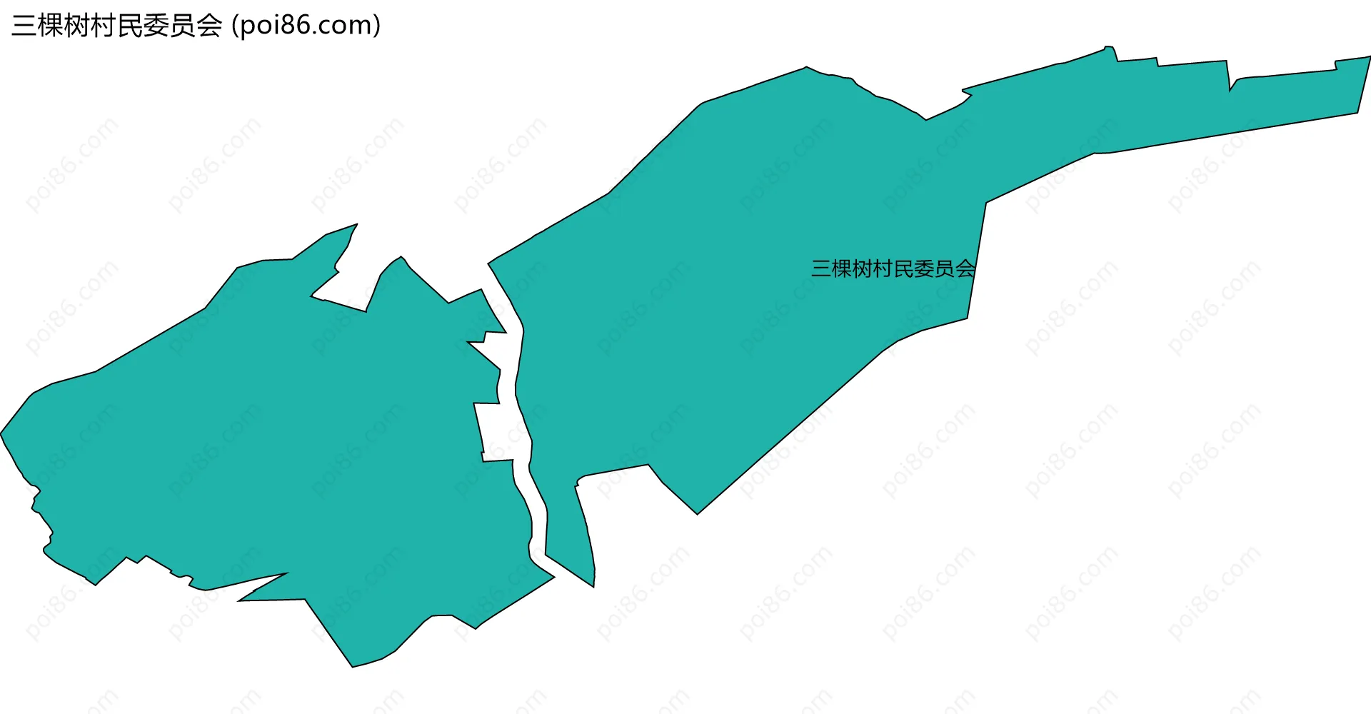 三棵树村民委员会边界地图