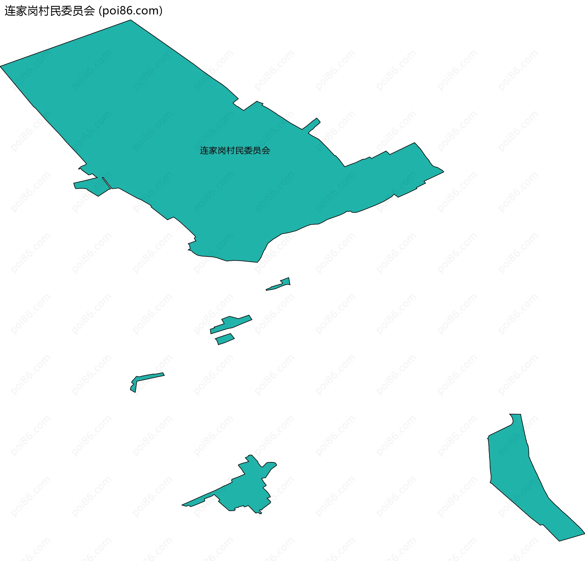 连家岗村民委员会边界地图