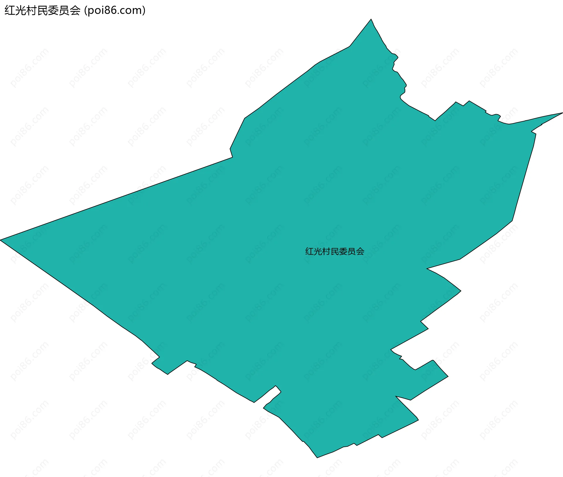 红光村民委员会边界地图