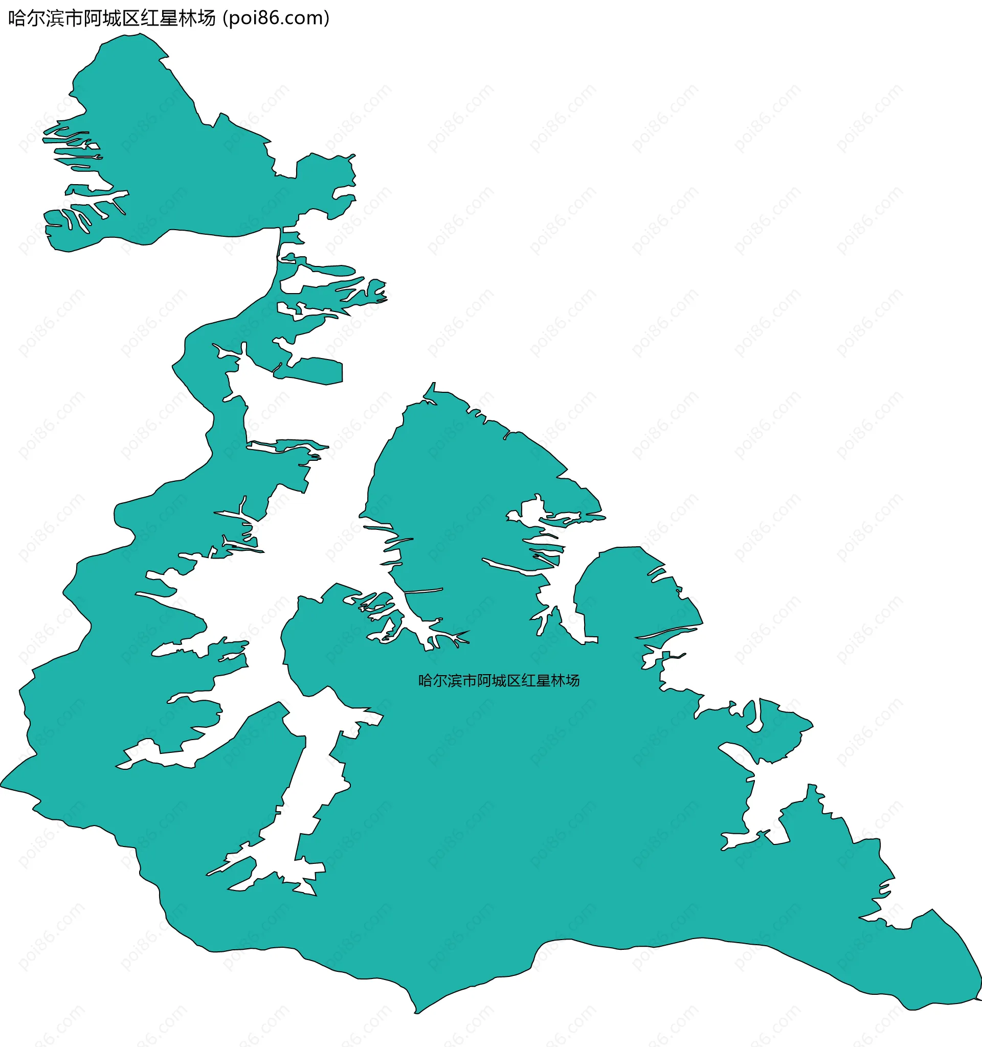 哈尔滨市阿城区红星林场边界地图
