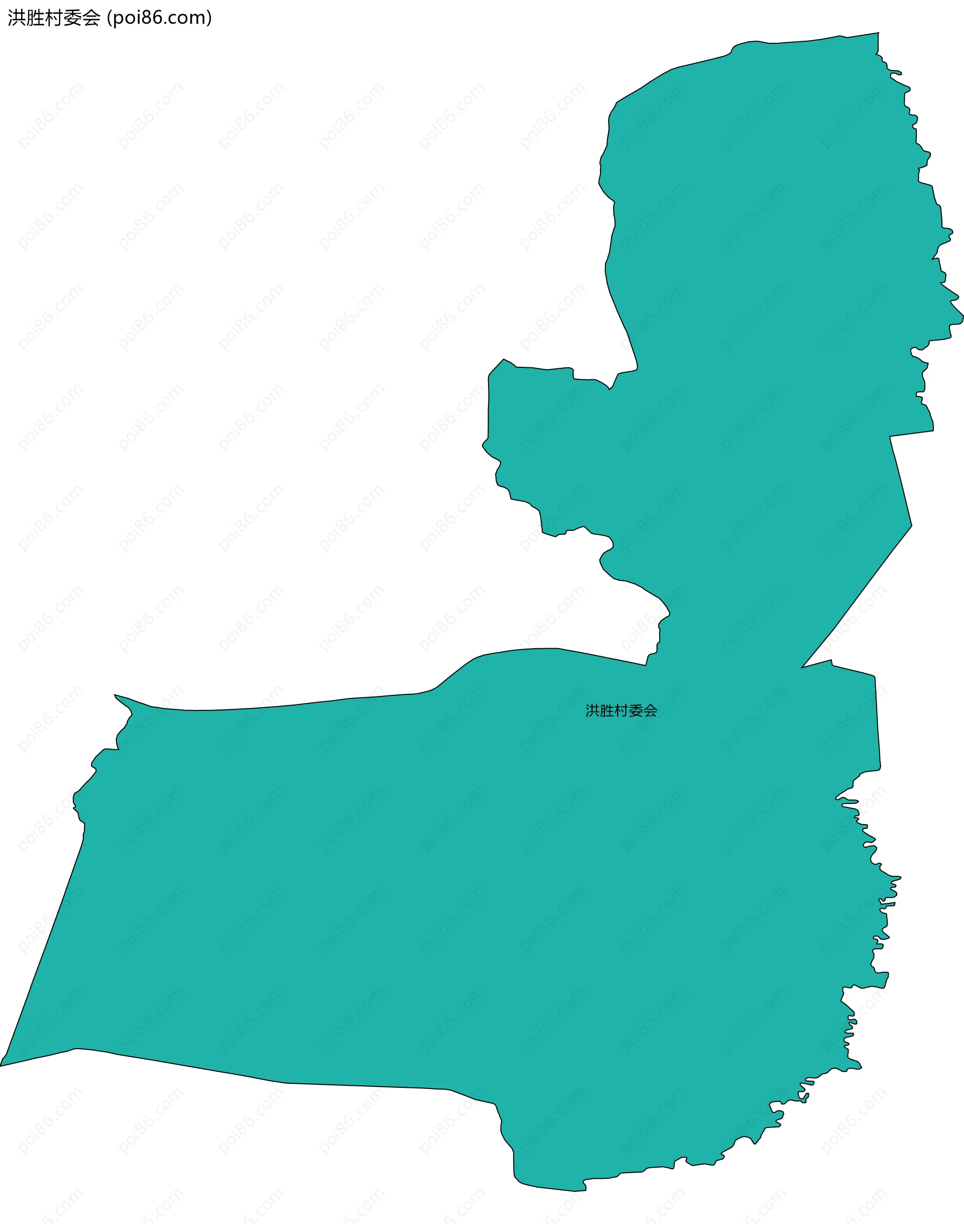 洪胜村委会边界地图