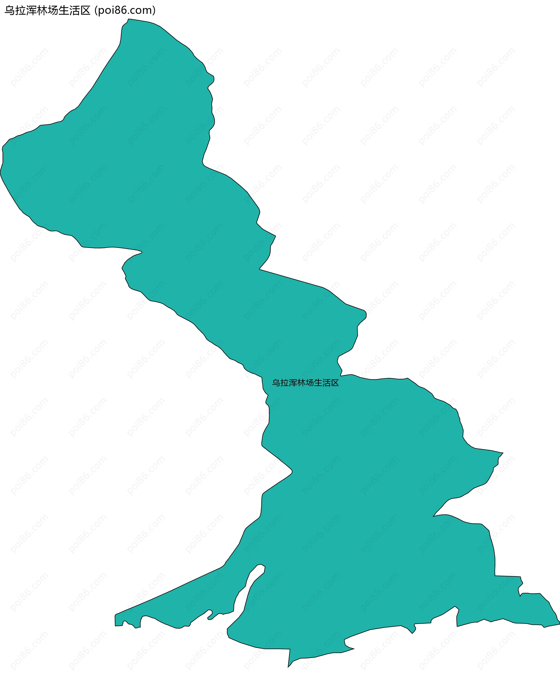 乌拉浑林场生活区边界地图