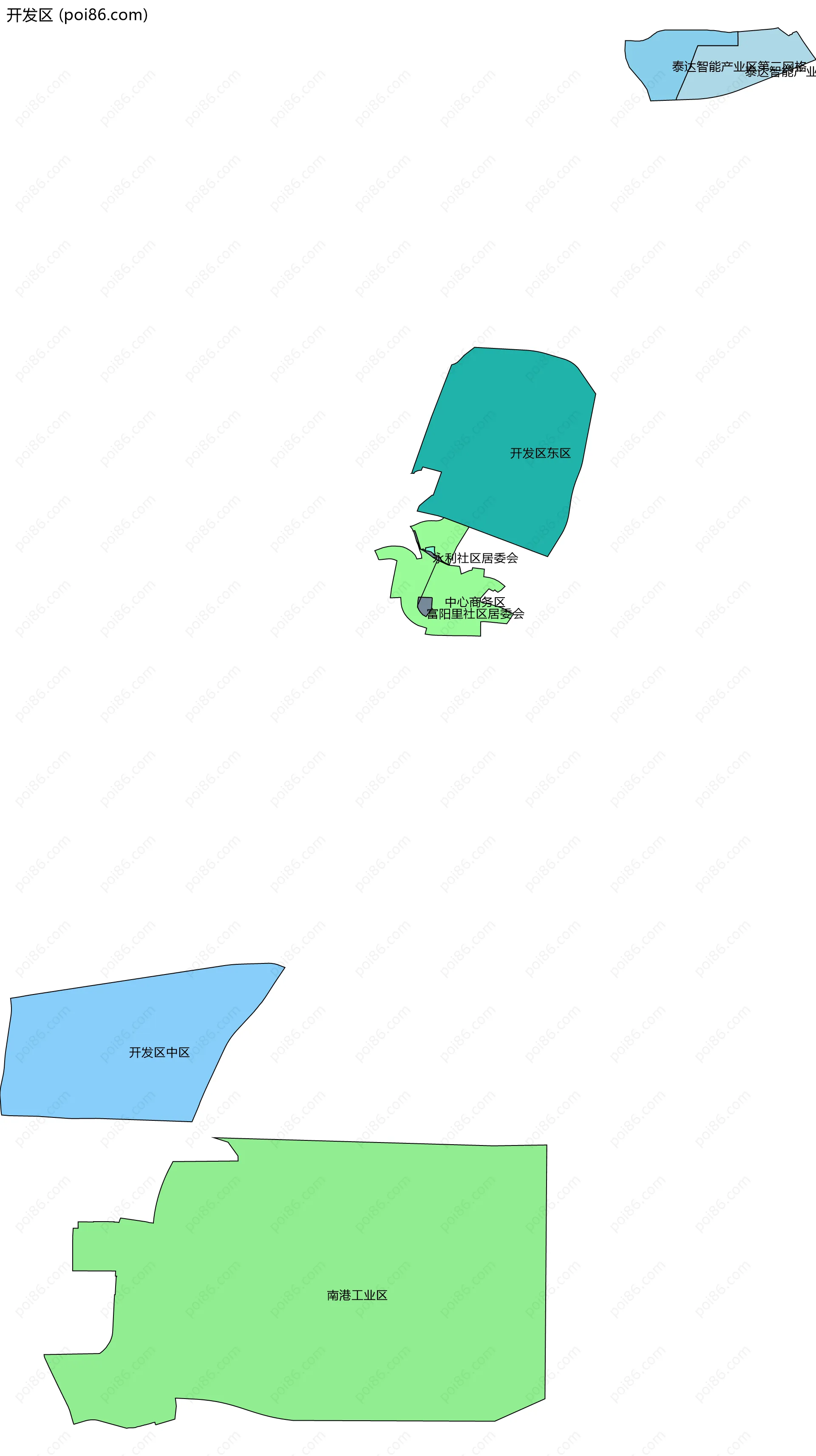 开发区边界地图(五级行政区划)