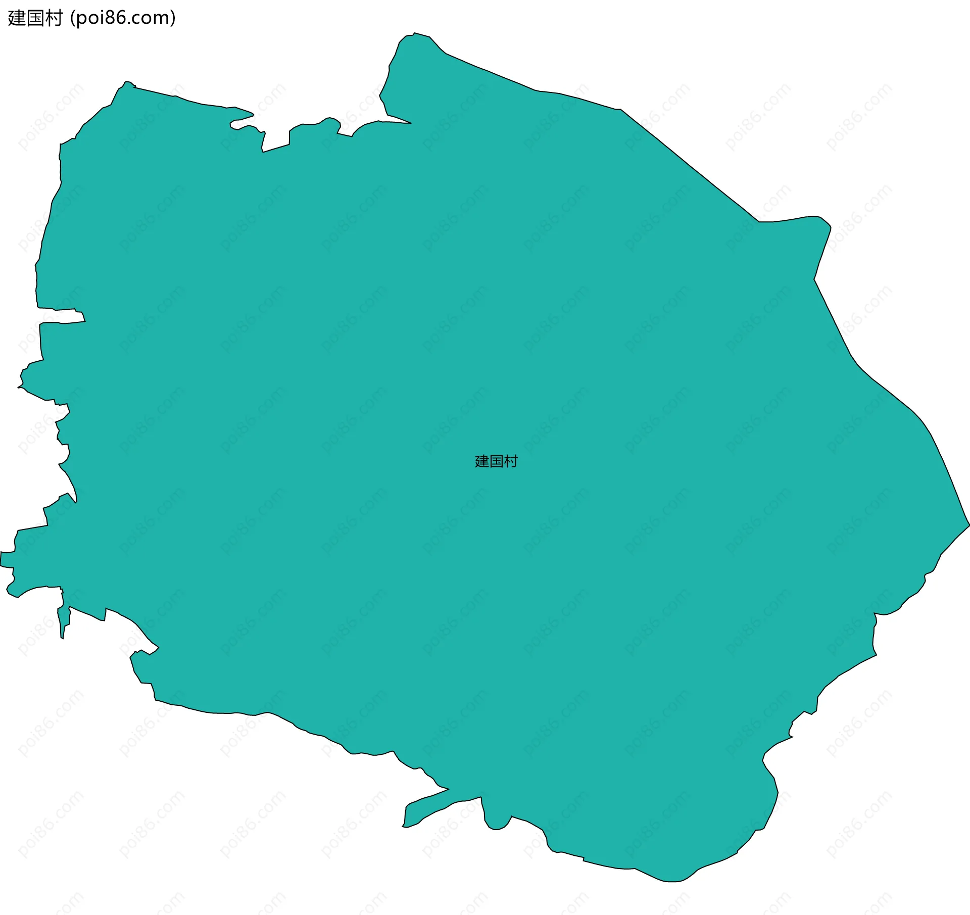 建国村边界地图