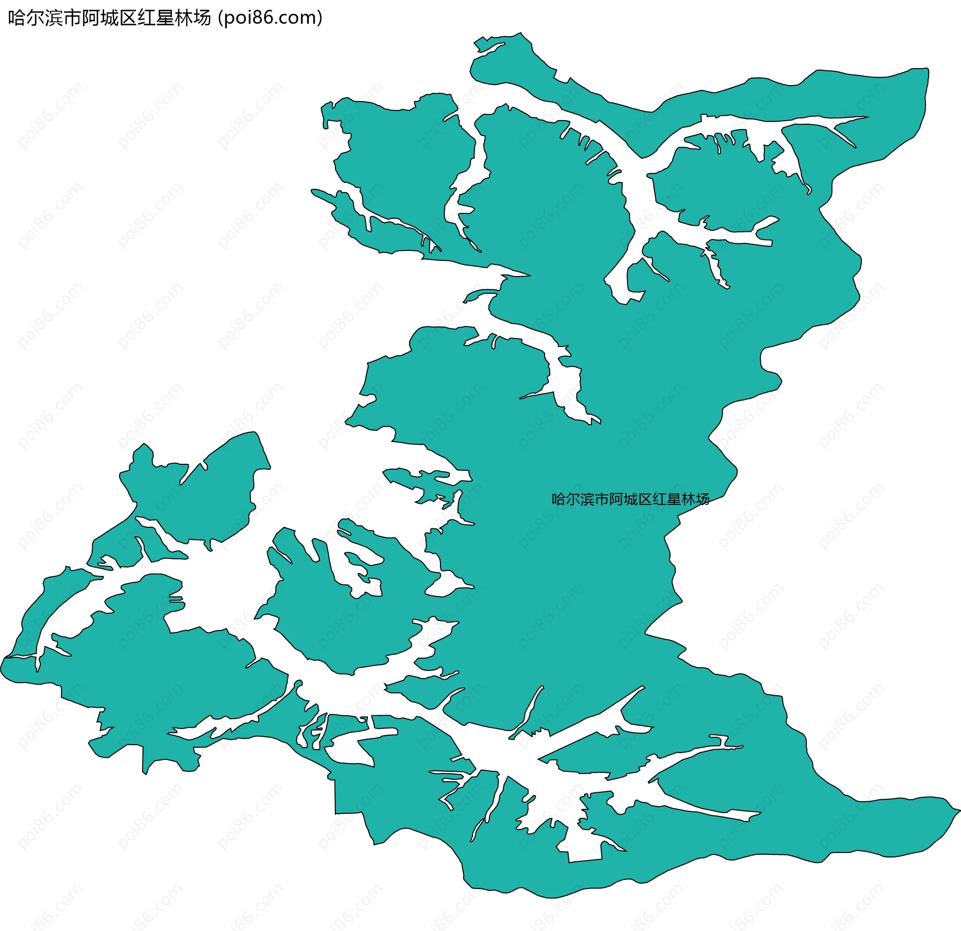 哈尔滨市阿城区红星林场边界地图