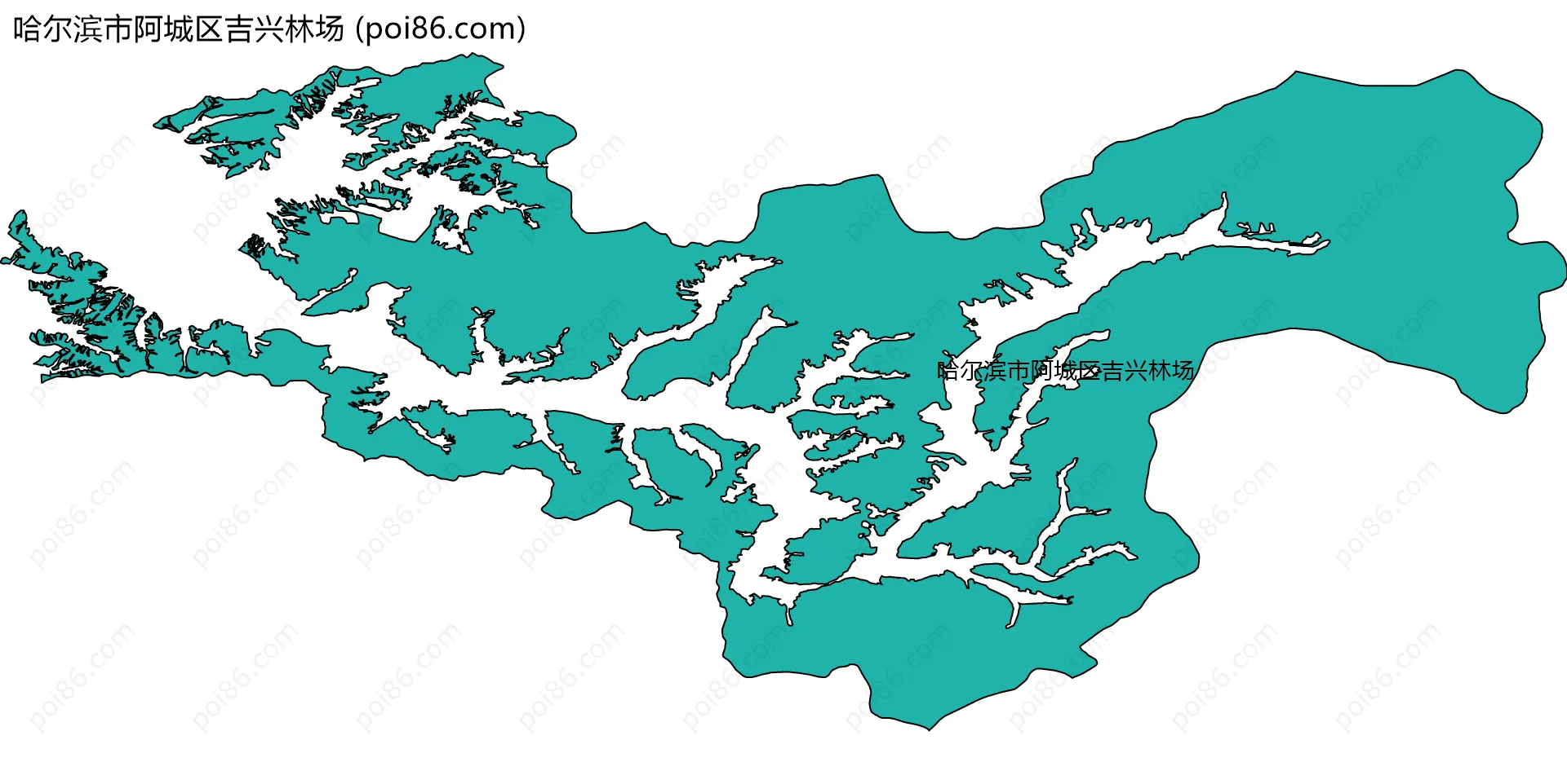 哈尔滨市阿城区吉兴林场边界地图