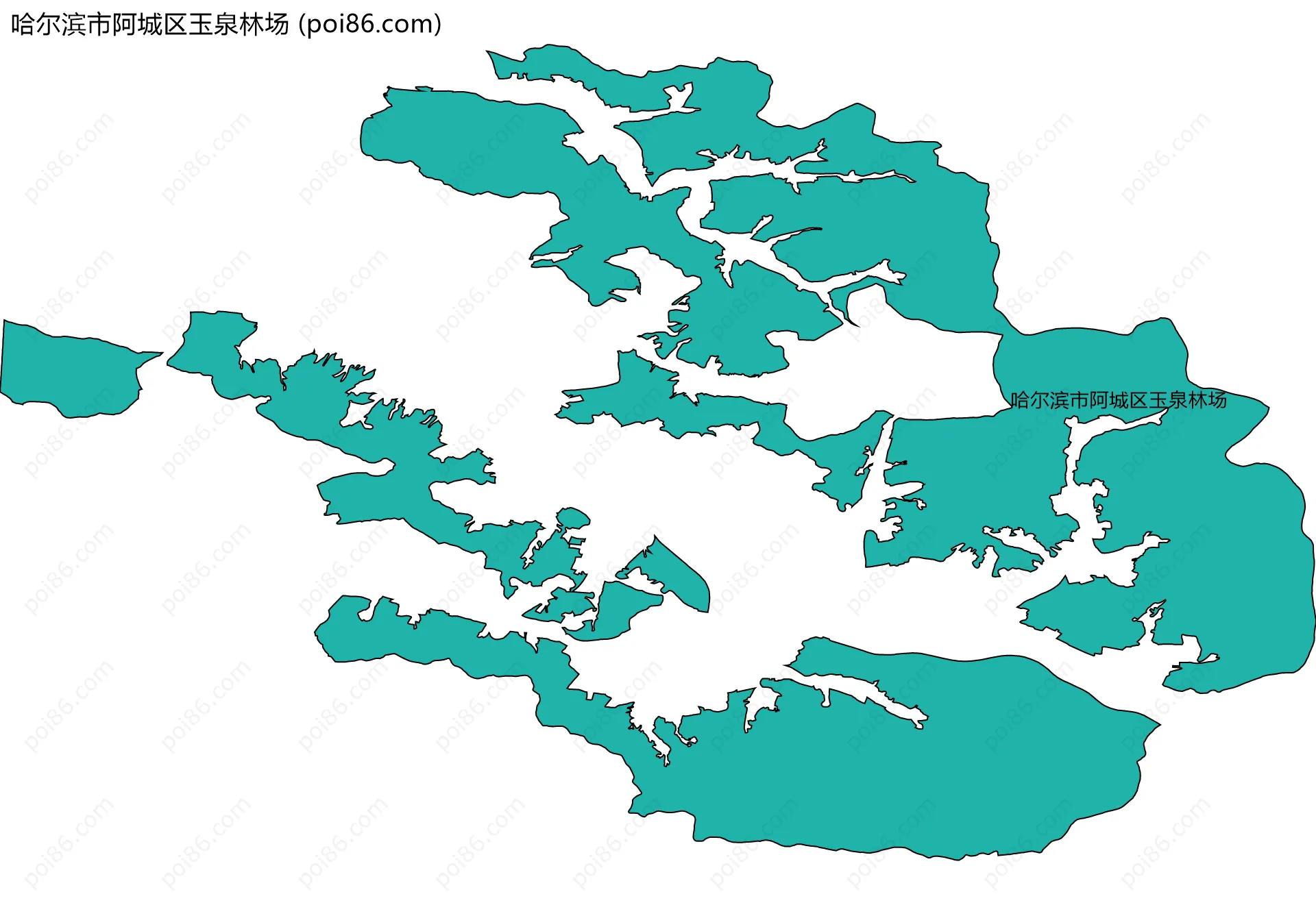 哈尔滨市阿城区玉泉林场边界地图