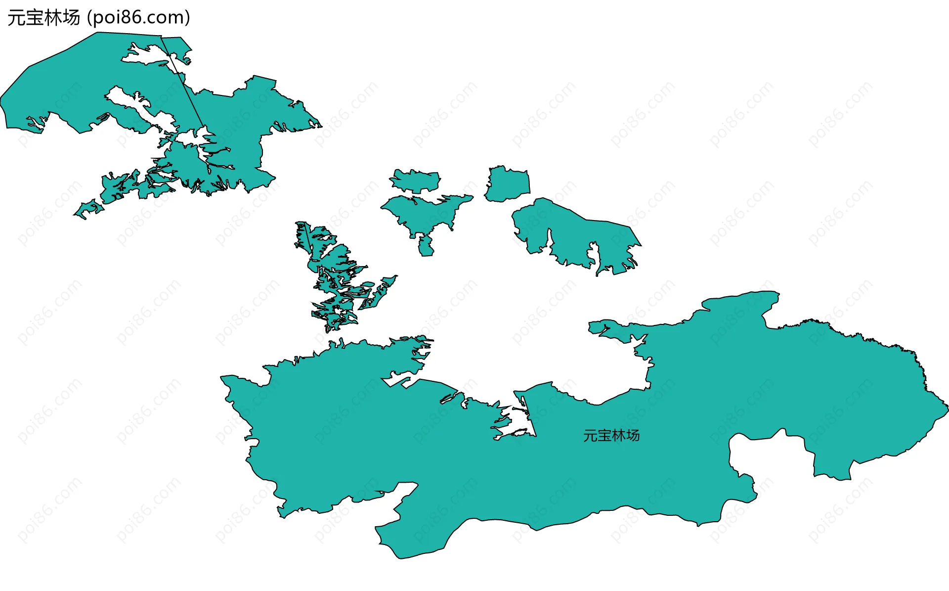 元宝林场边界地图