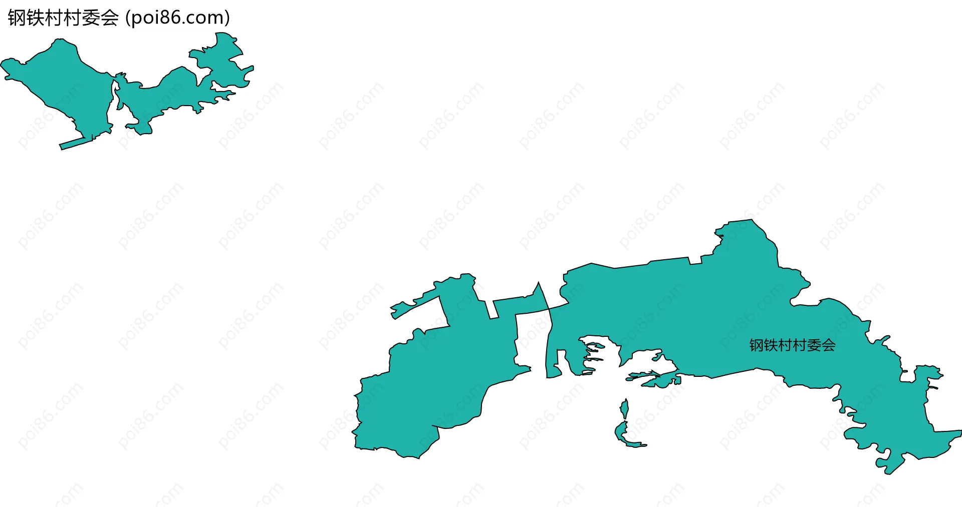 钢铁村村委会边界地图