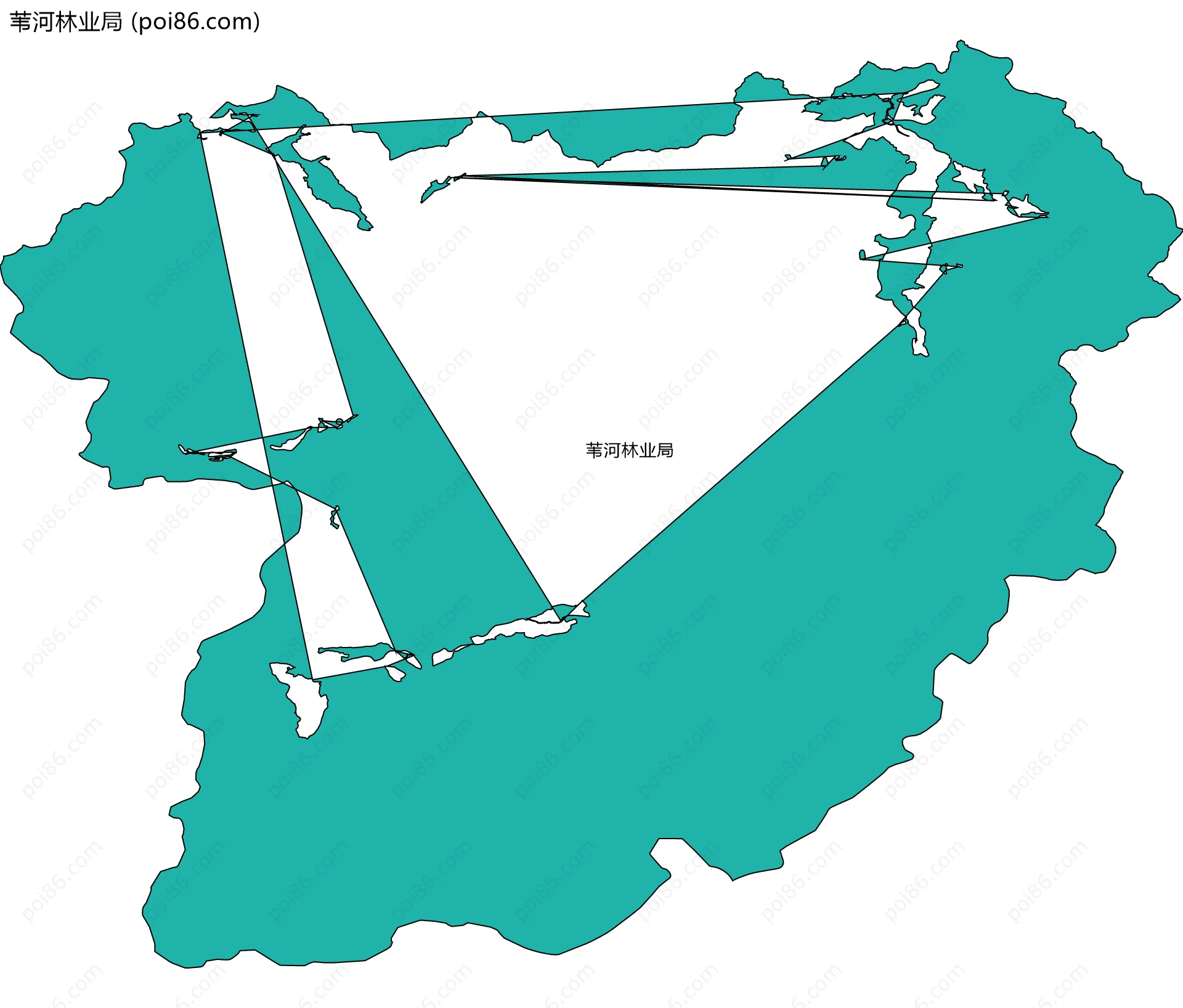 苇河林业局边界地图
