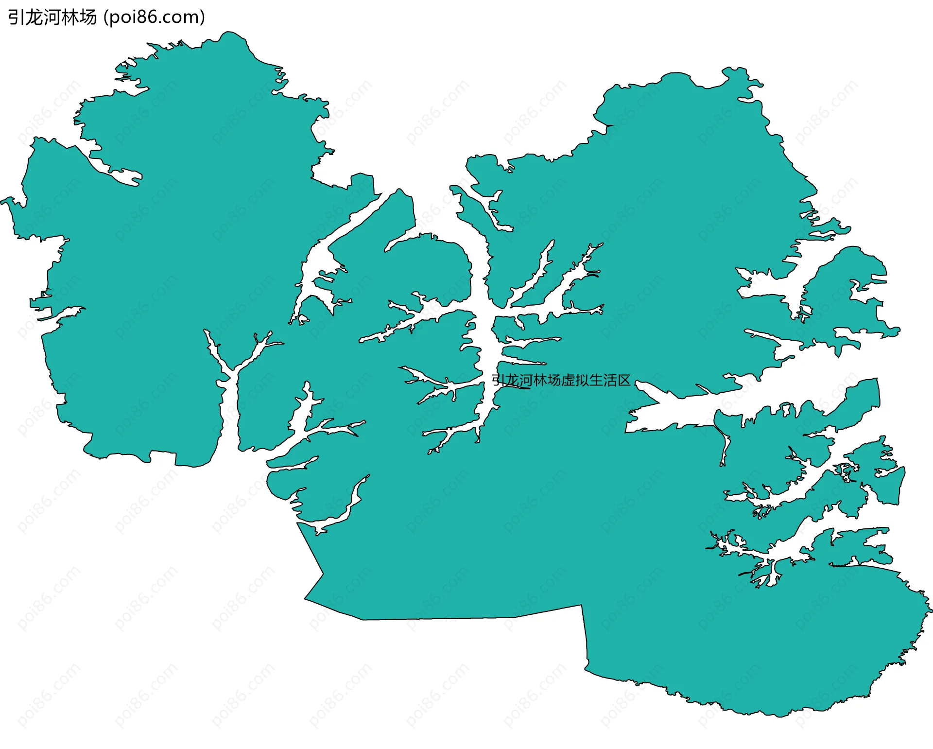 引龙河林场边界地图(五级行政区划)