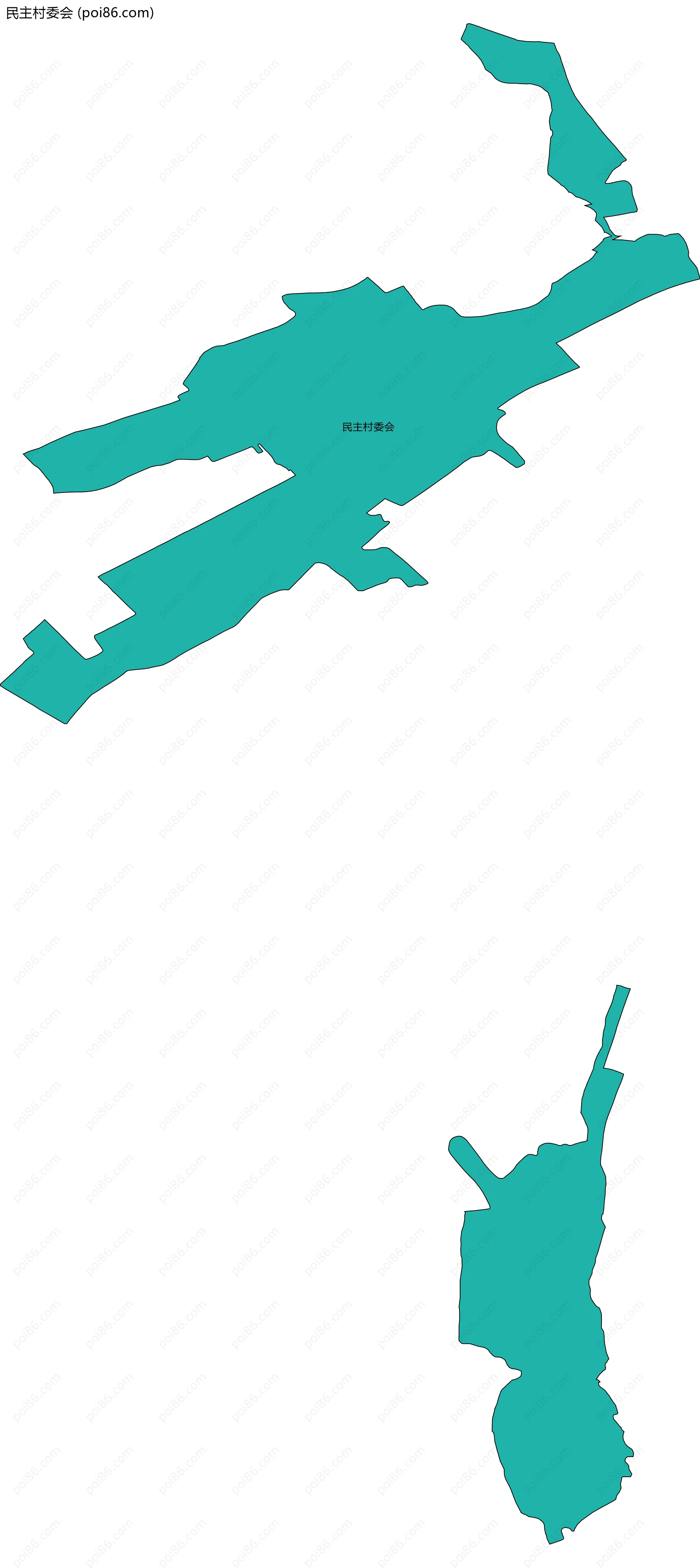 民主村委会边界地图