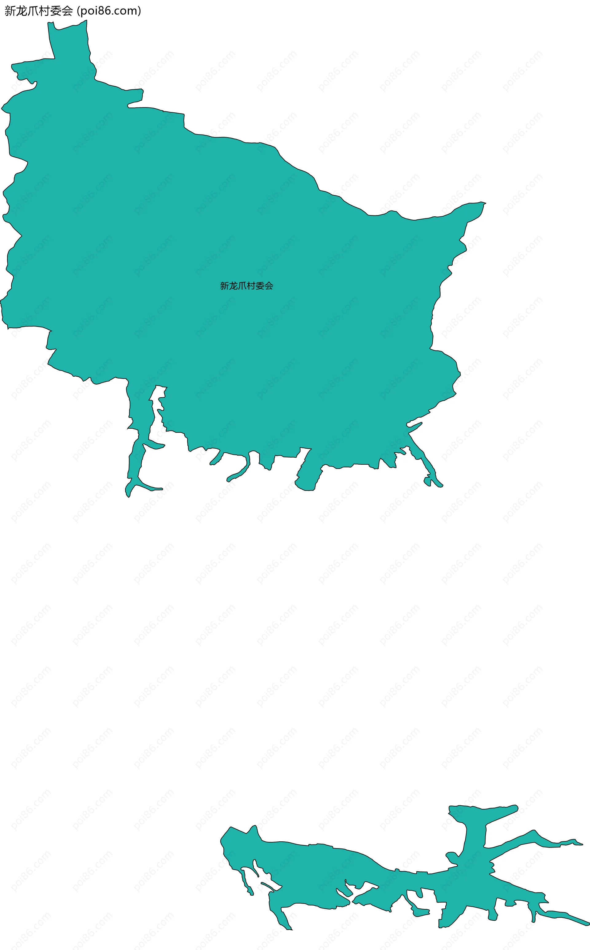 新龙爪村委会边界地图