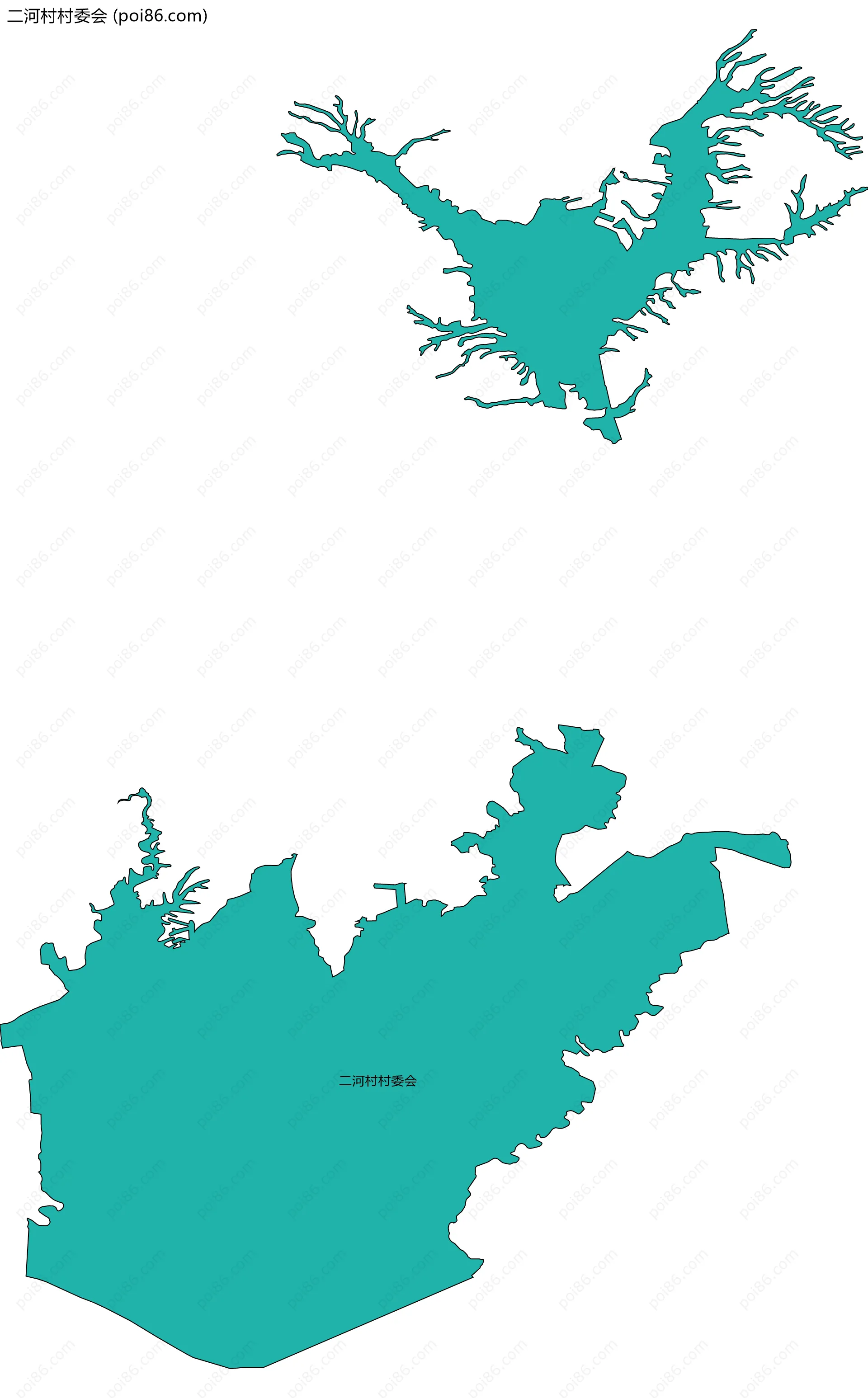 二河村村委会边界地图