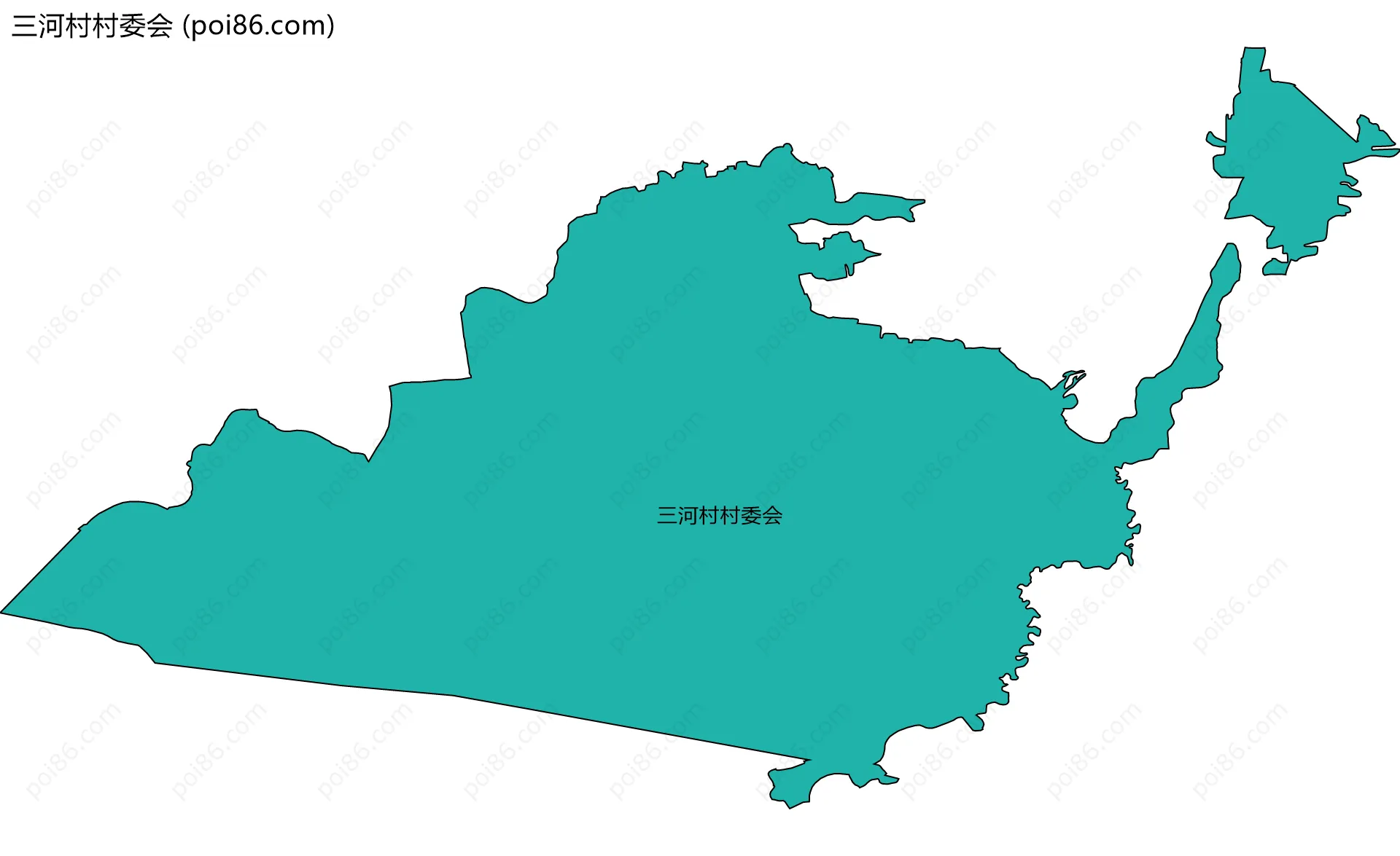 三河村村委会边界地图