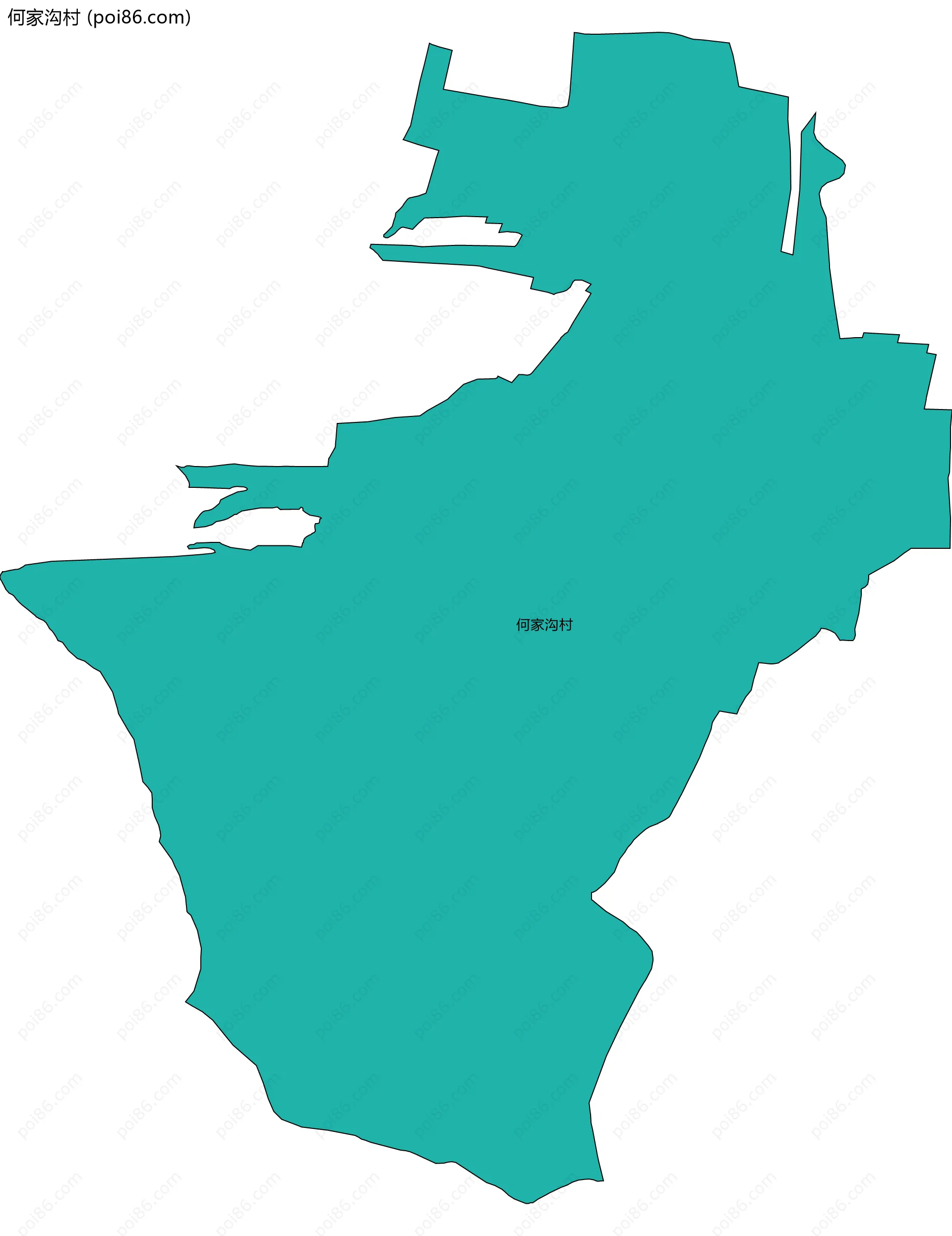 何家沟村边界地图