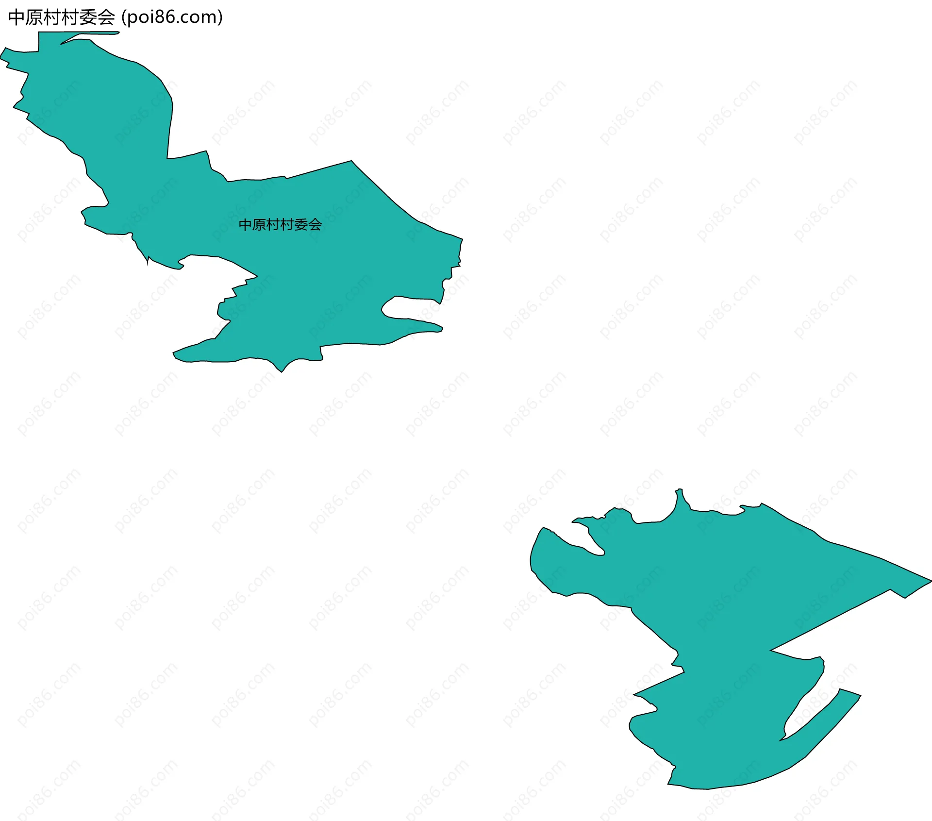中原村村委会边界地图