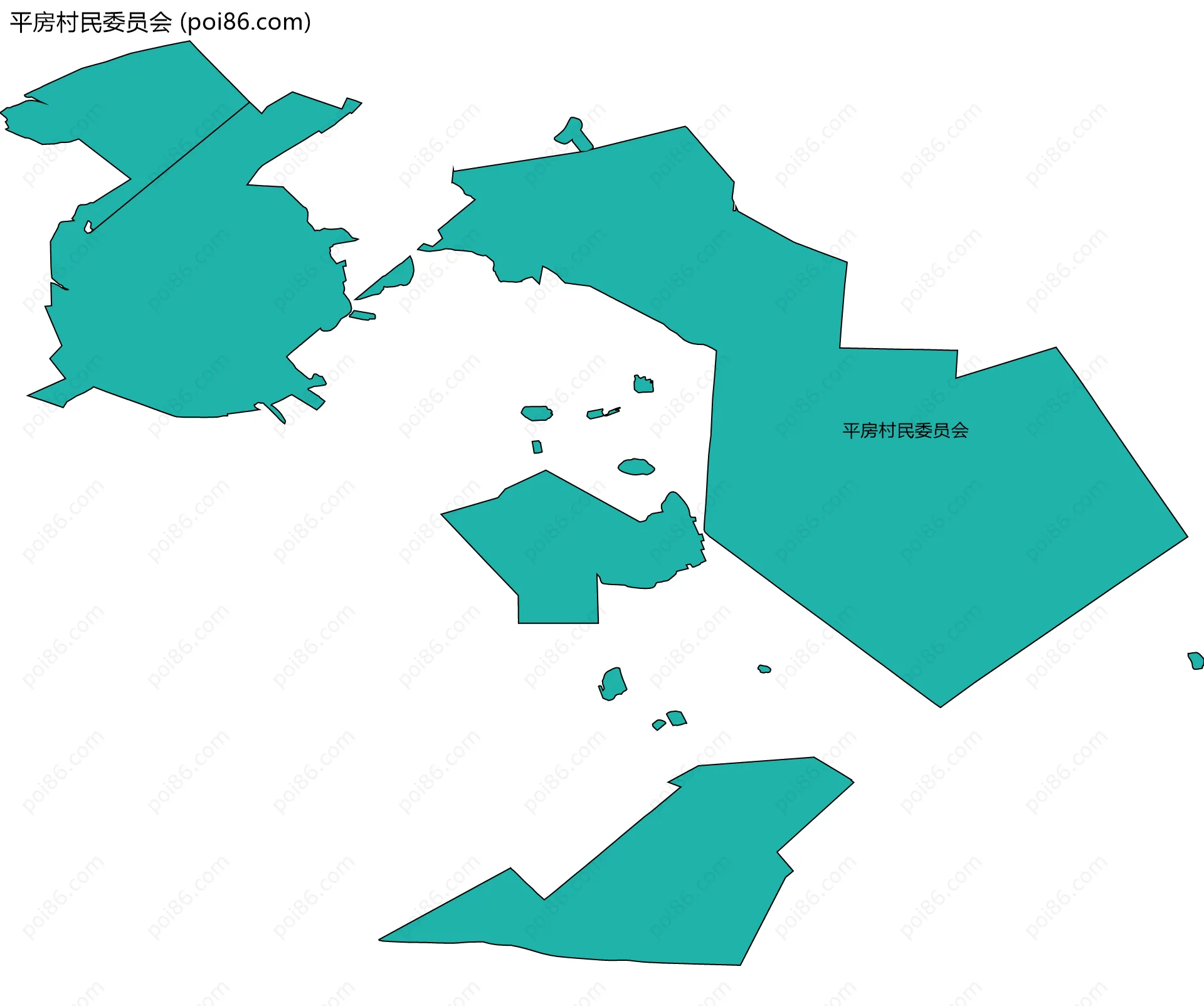 平房村民委员会边界地图