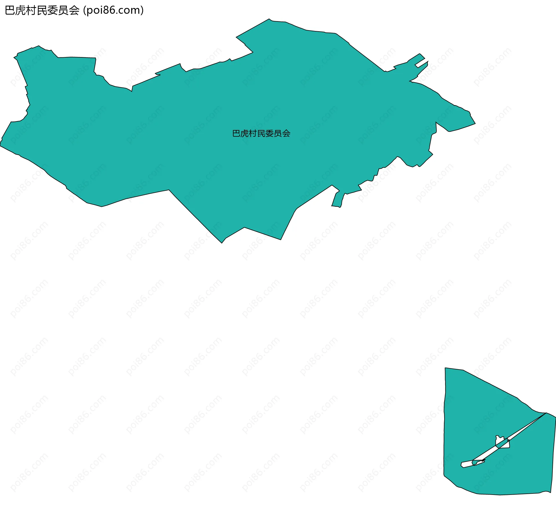 巴虎村民委员会边界地图