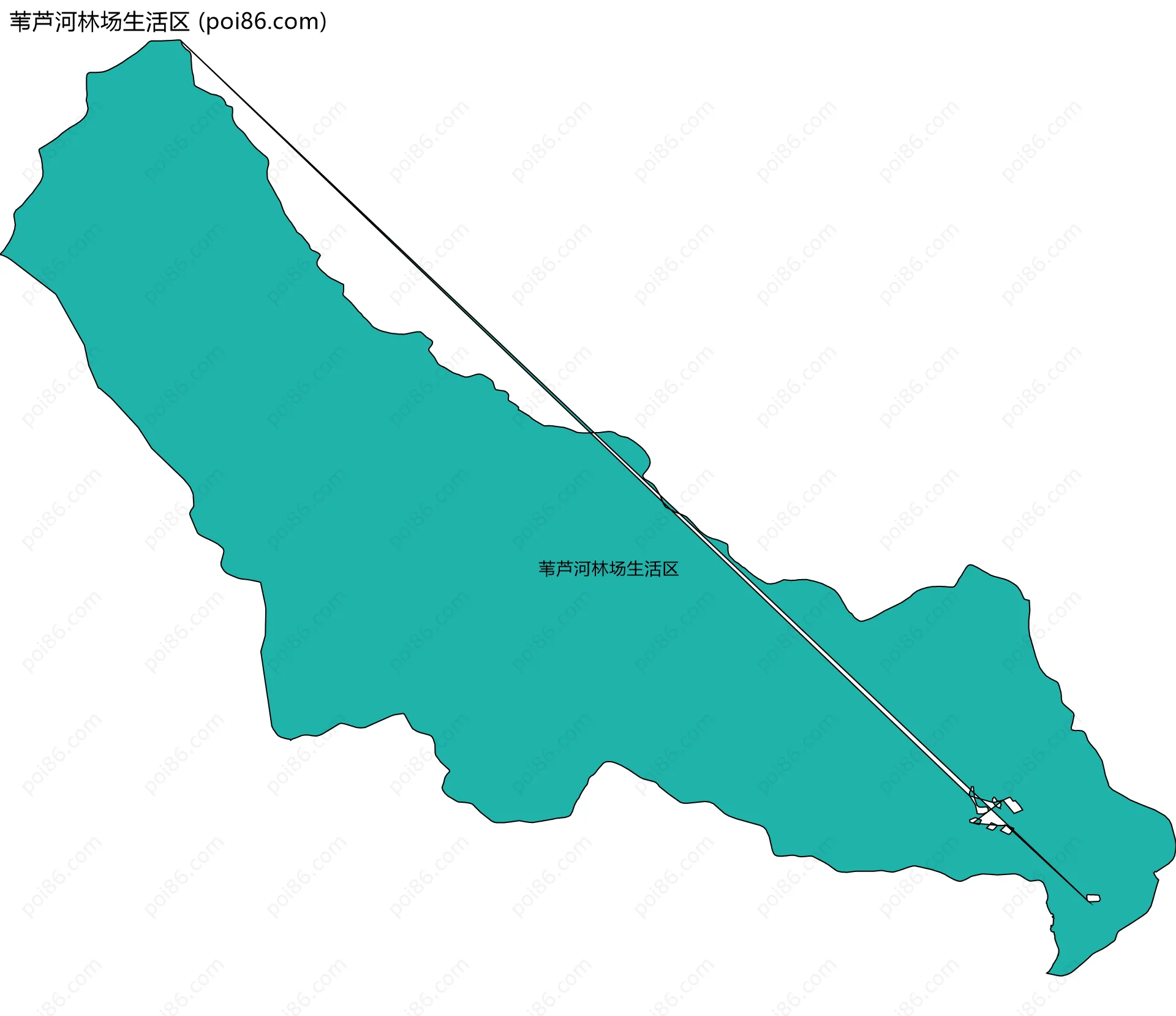 苇芦河林场生活区边界地图