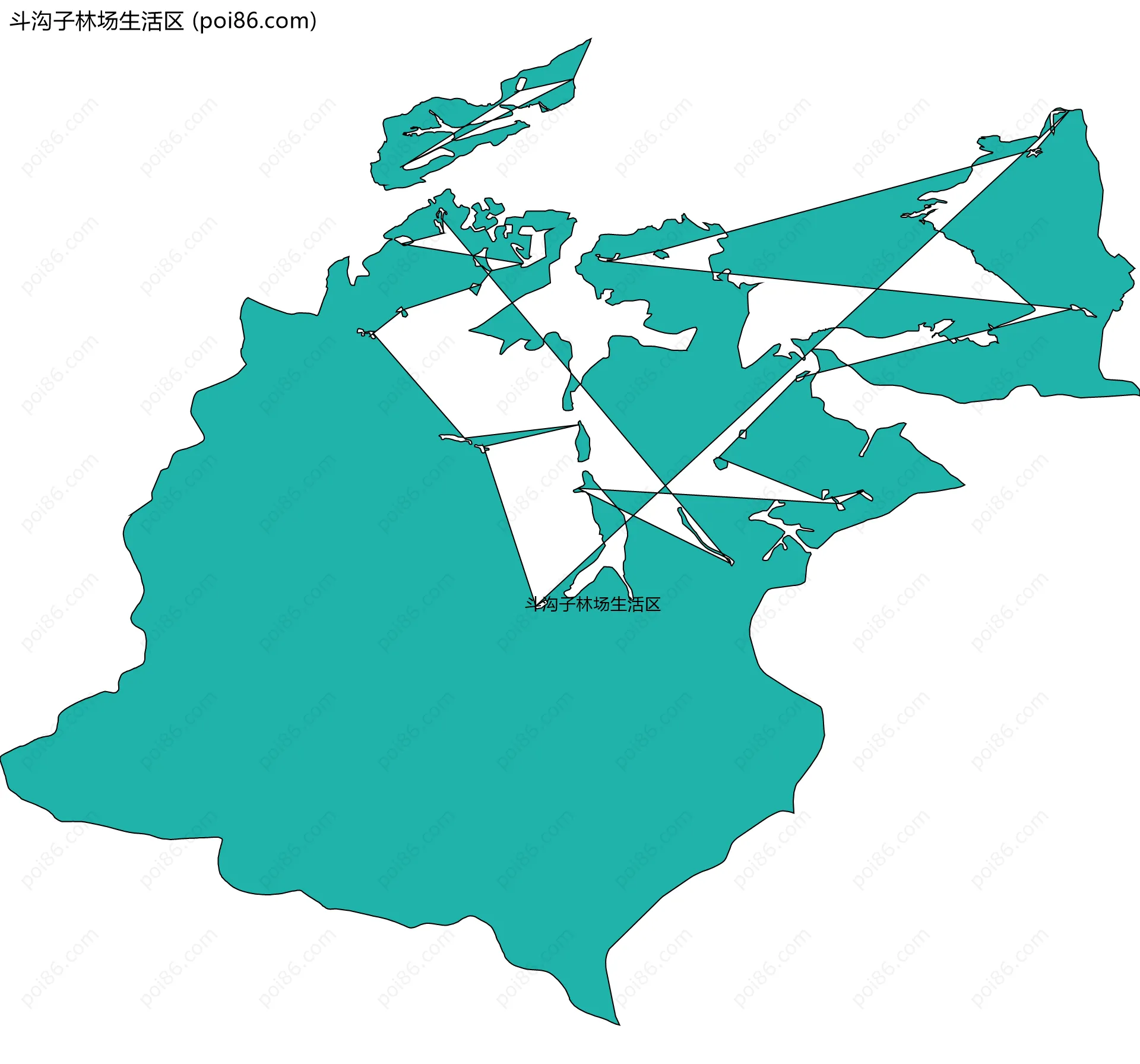 斗沟子林场生活区边界地图