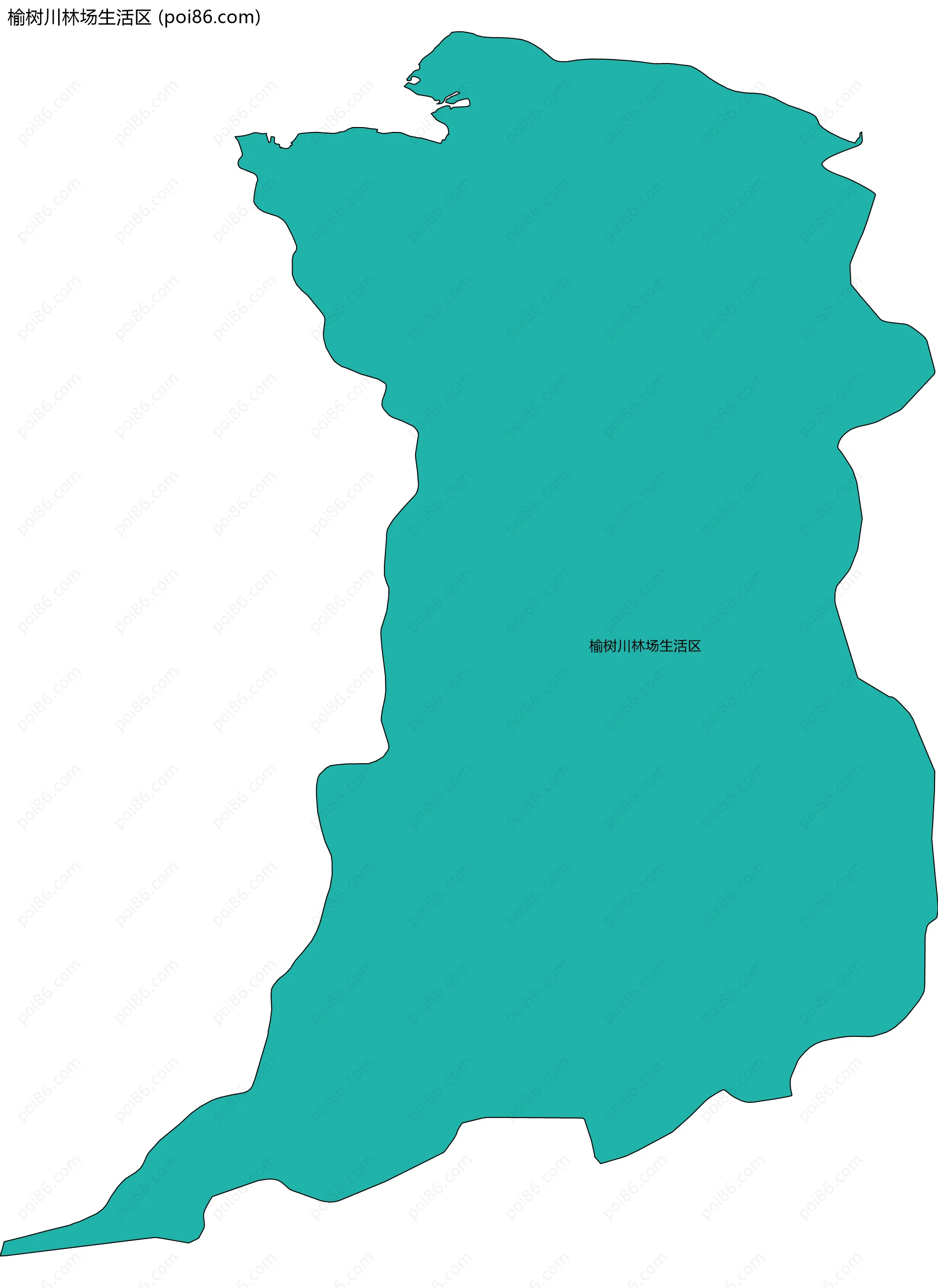 榆树川林场生活区边界地图