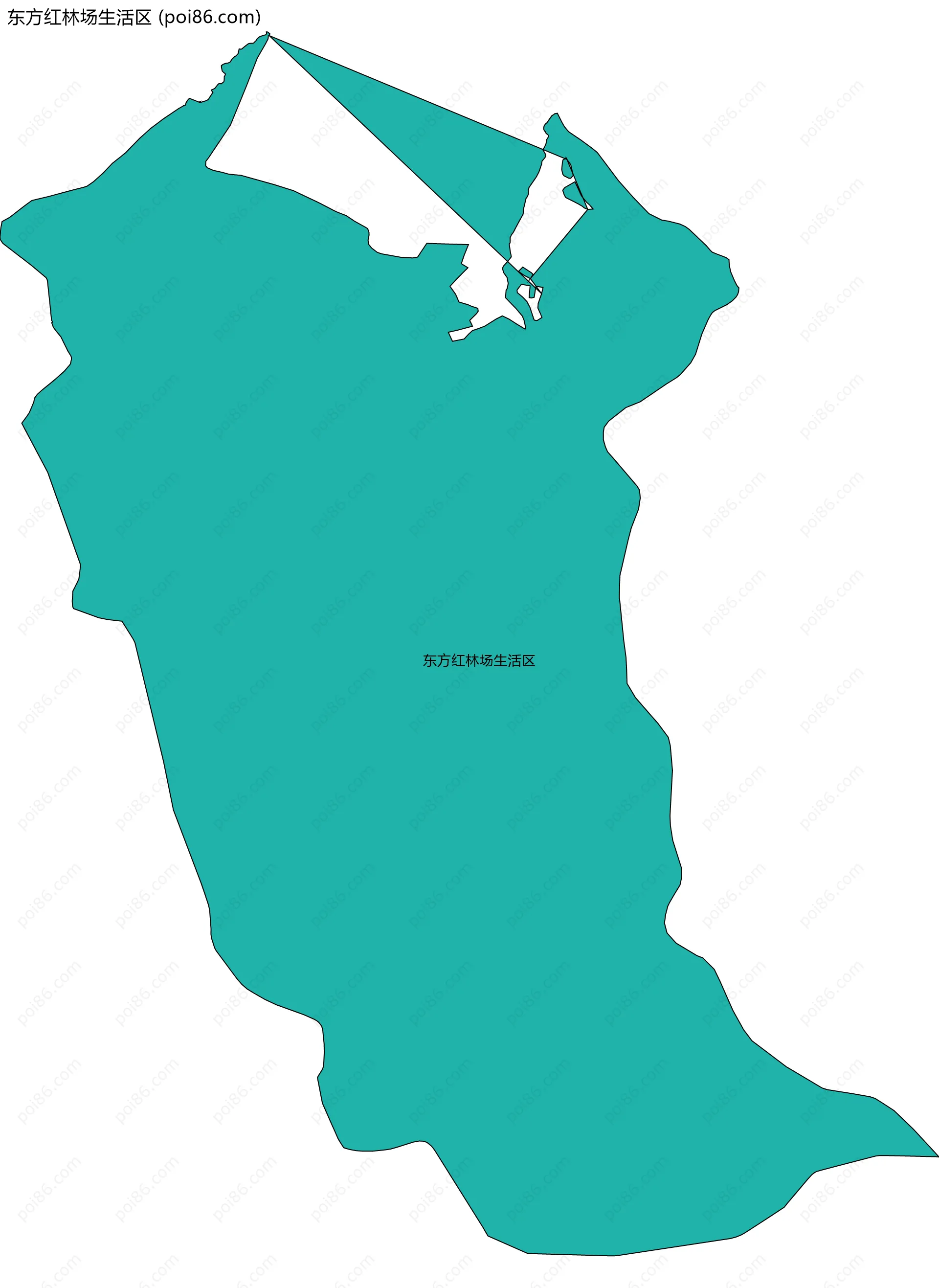 东方红林场生活区边界地图