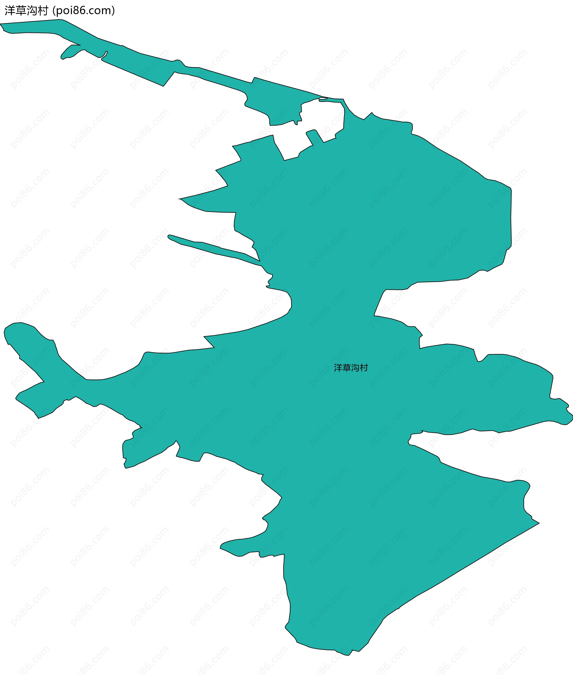 洋草沟村边界地图