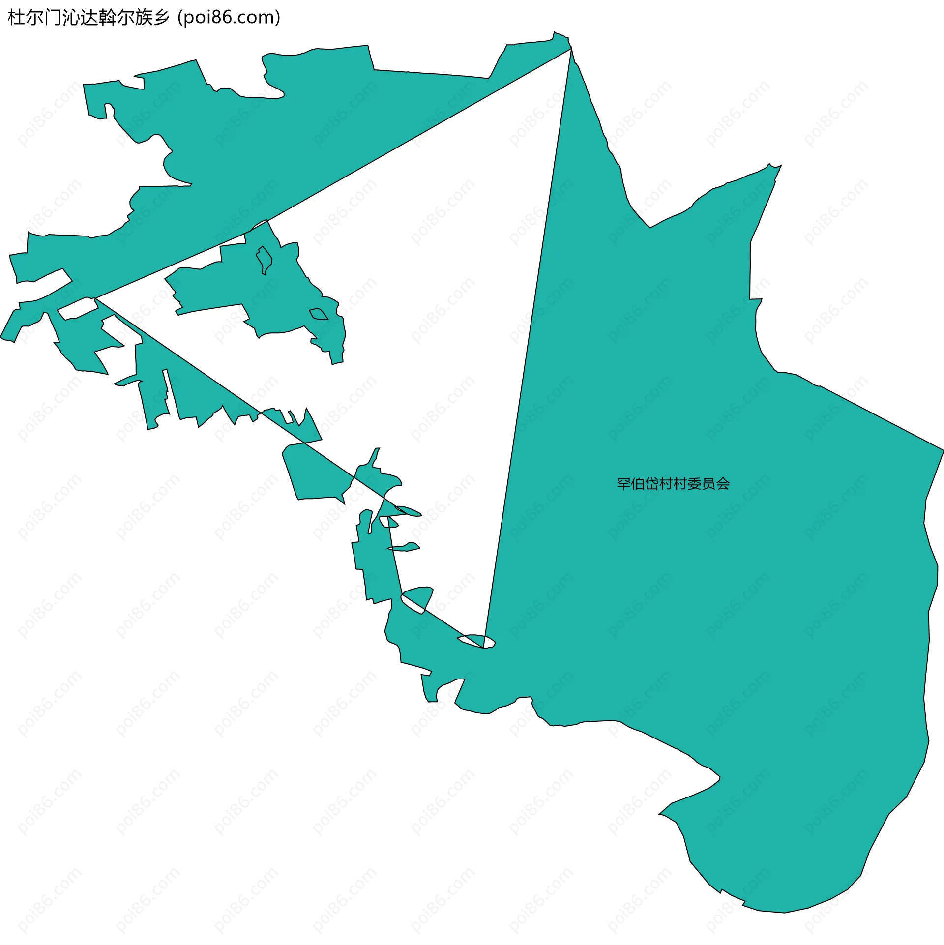 杜尔门沁达斡尔族乡边界地图(五级行政区划)