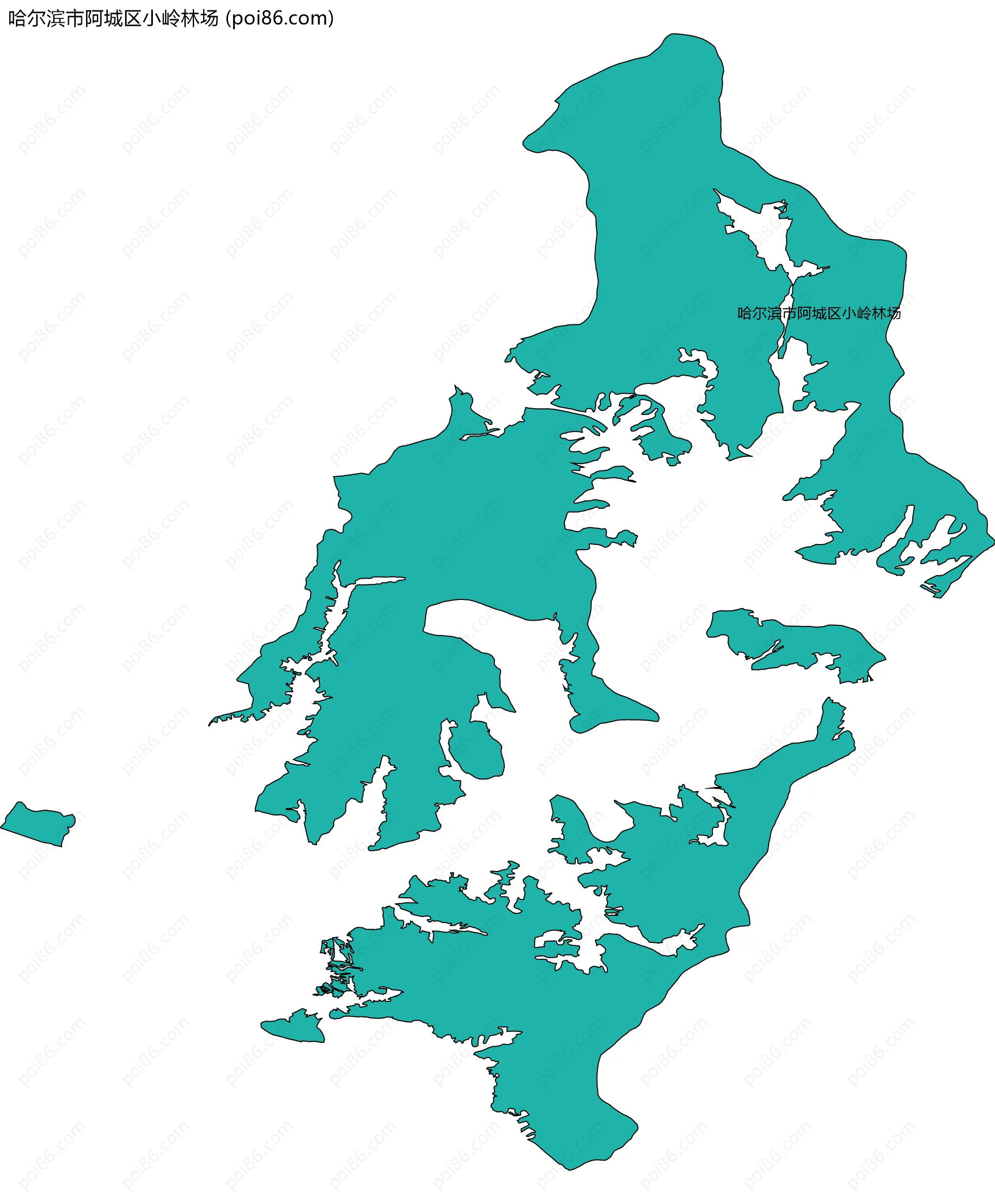 哈尔滨市阿城区小岭林场边界地图