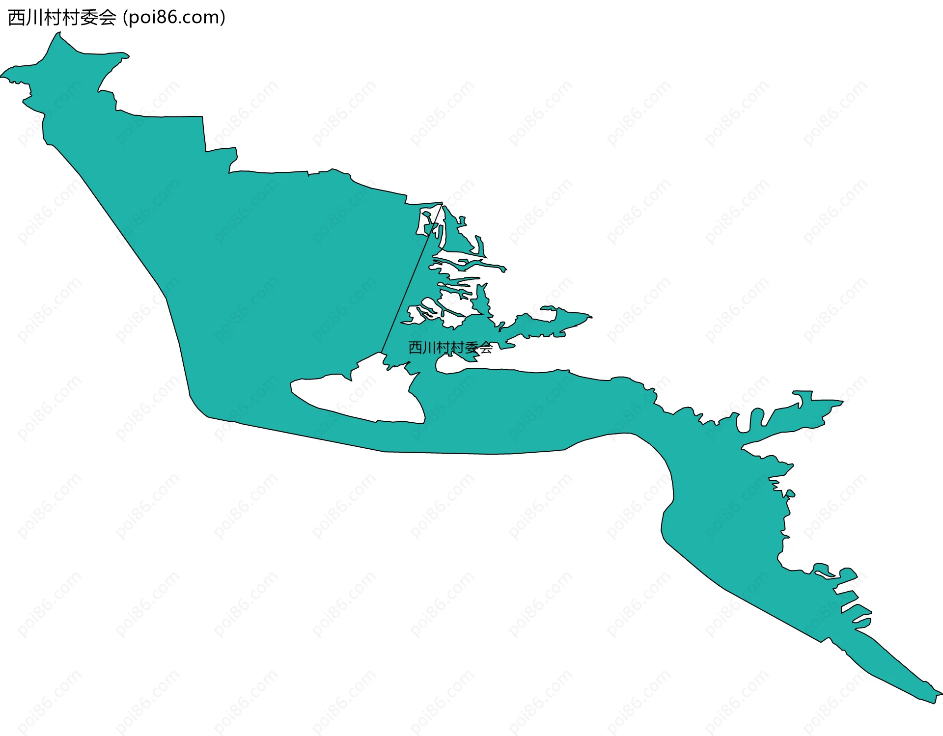 西川村村委会边界地图