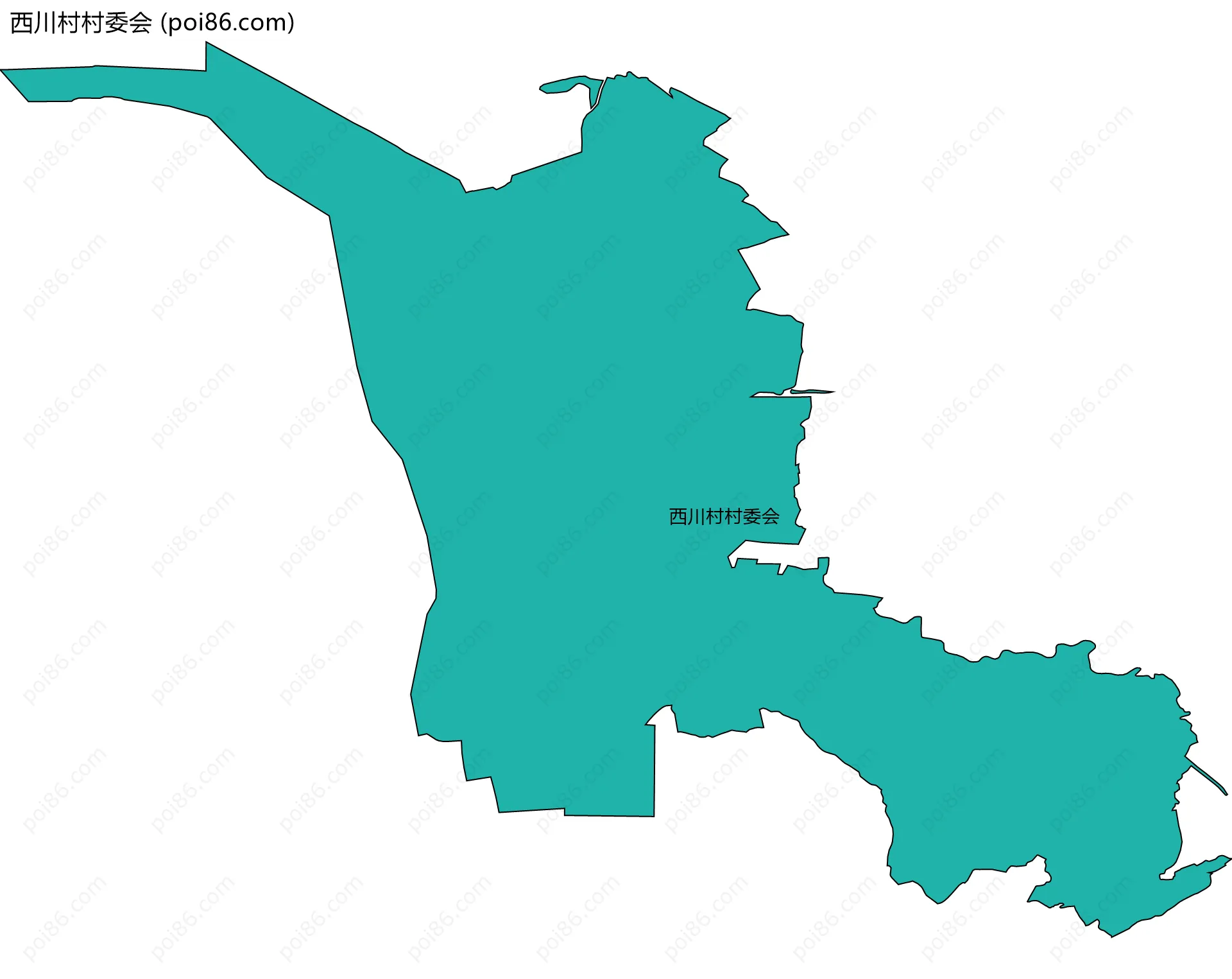 西川村村委会边界地图