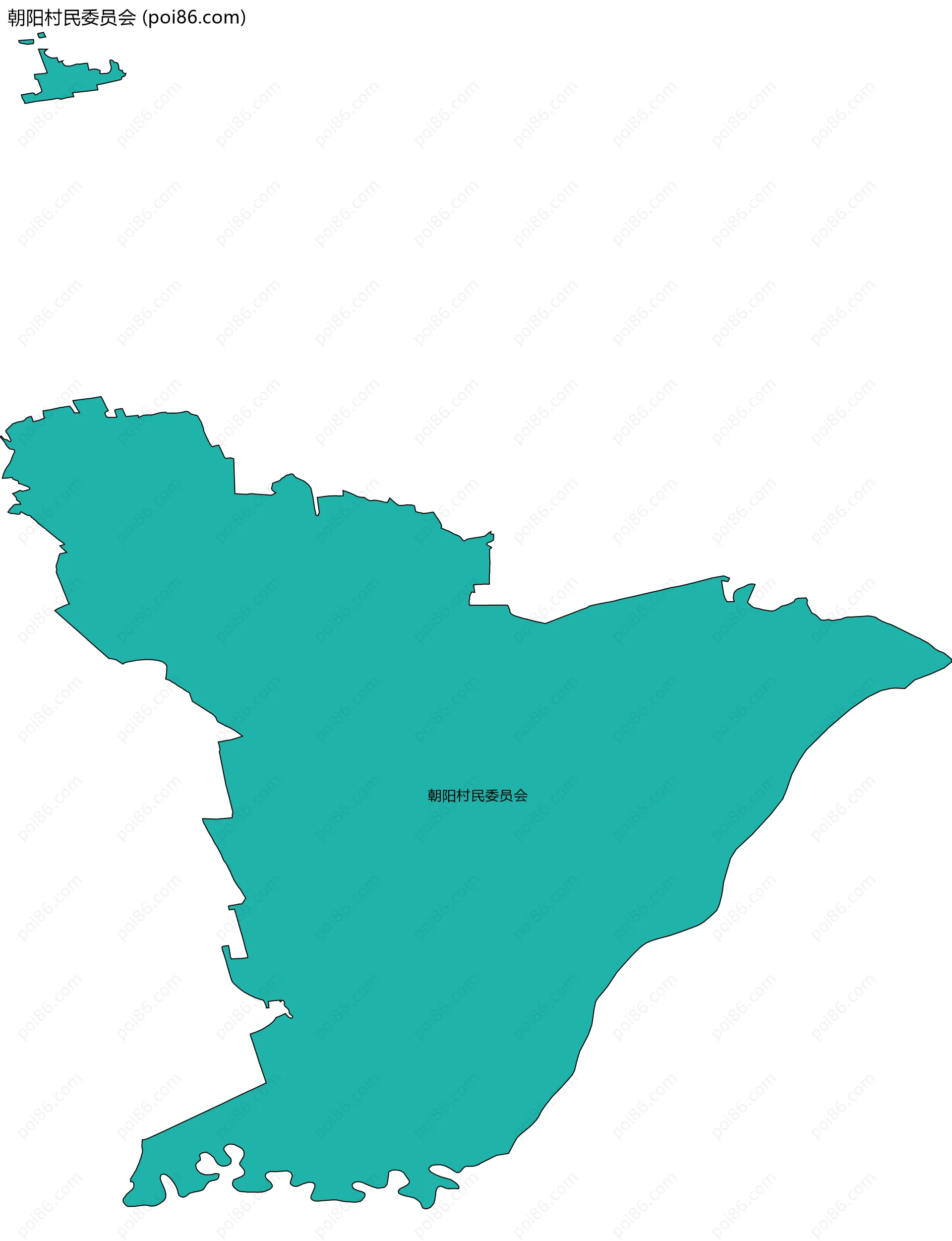 朝阳村民委员会边界地图