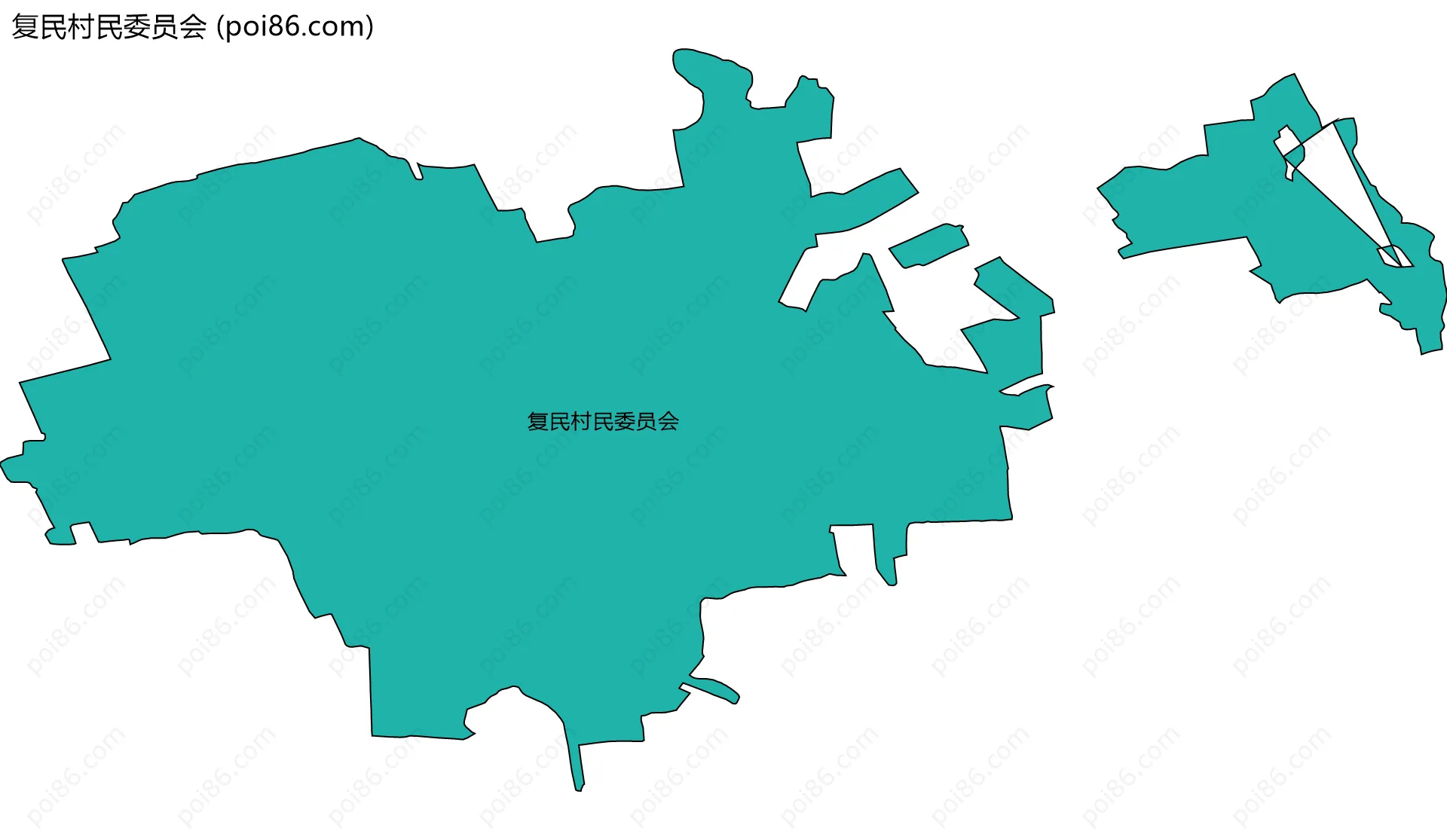 复民村民委员会边界地图