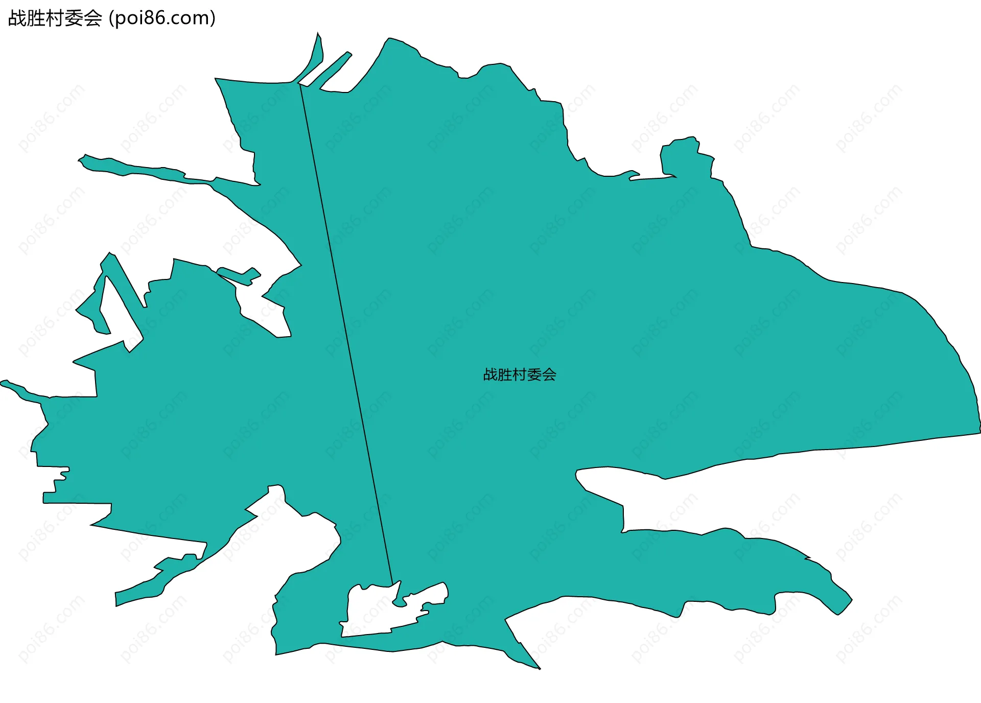 战胜村委会边界地图