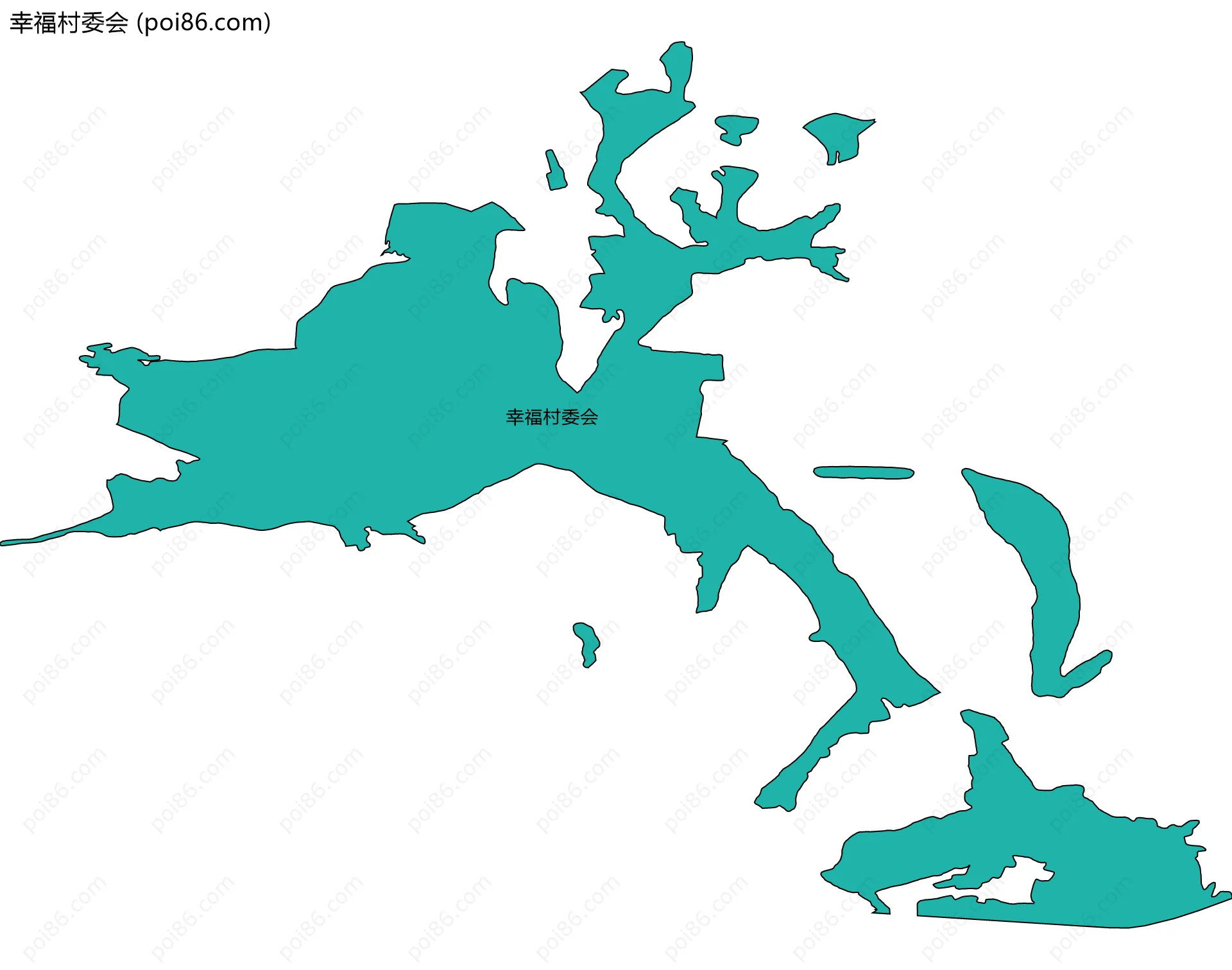 幸福村委会边界地图