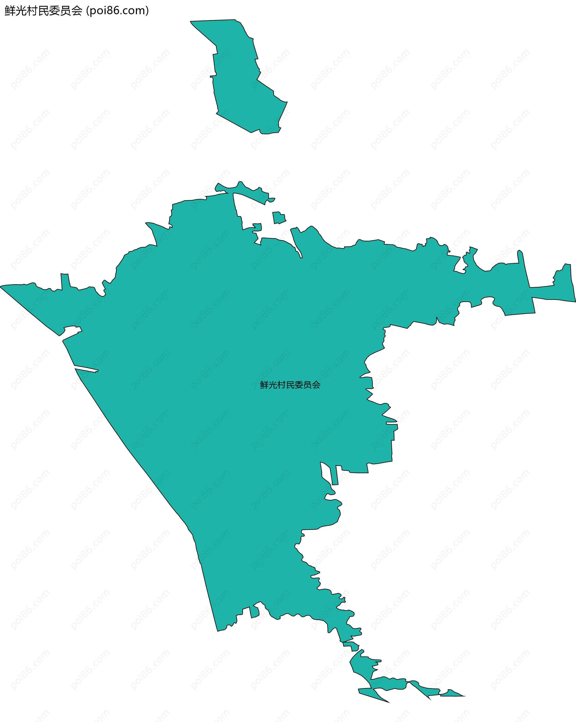 鲜光村民委员会边界地图