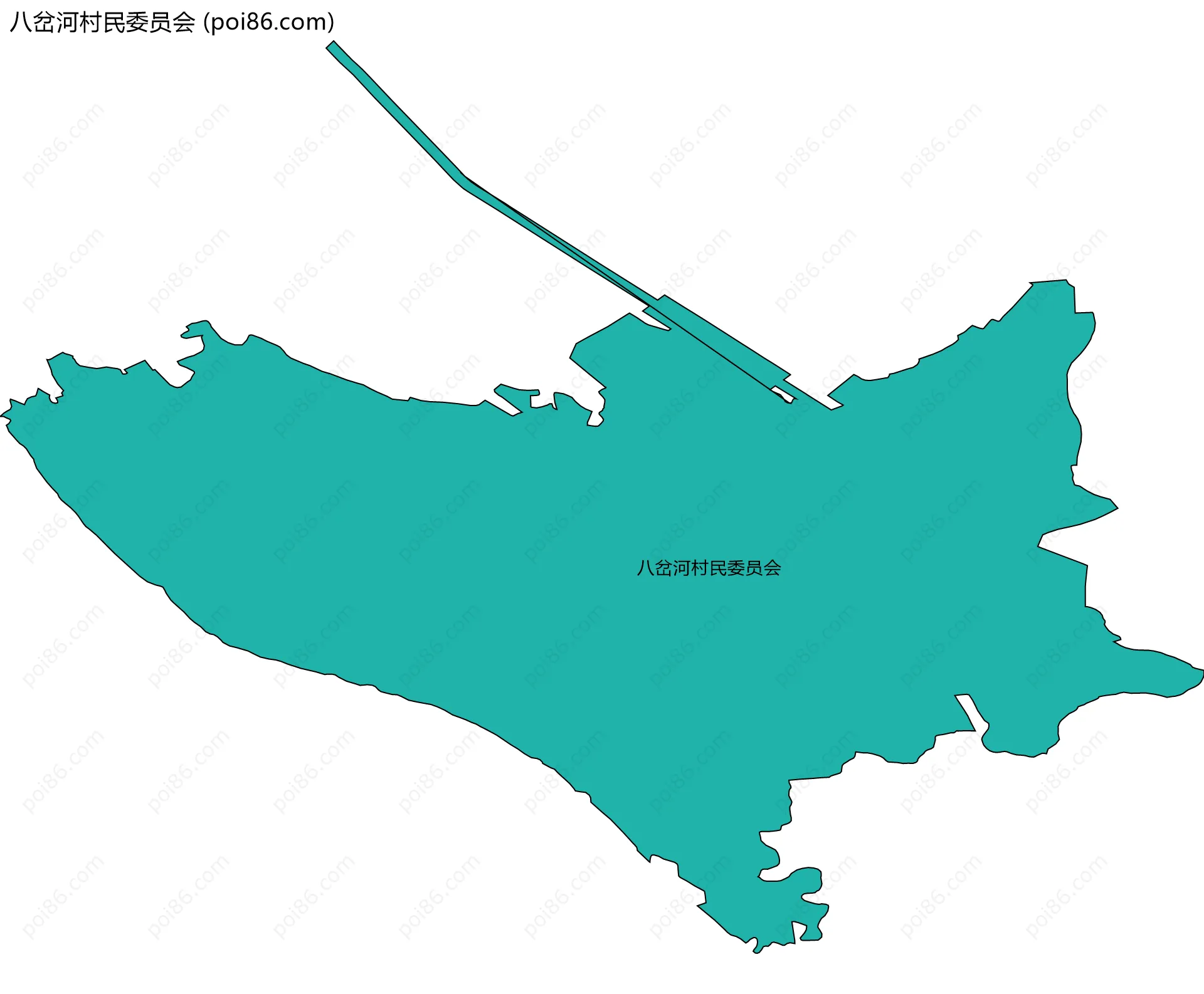 八岔河村民委员会边界地图