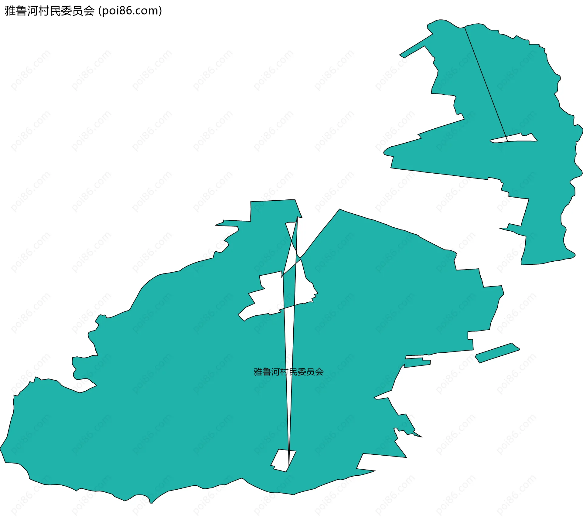 雅鲁河村民委员会边界地图