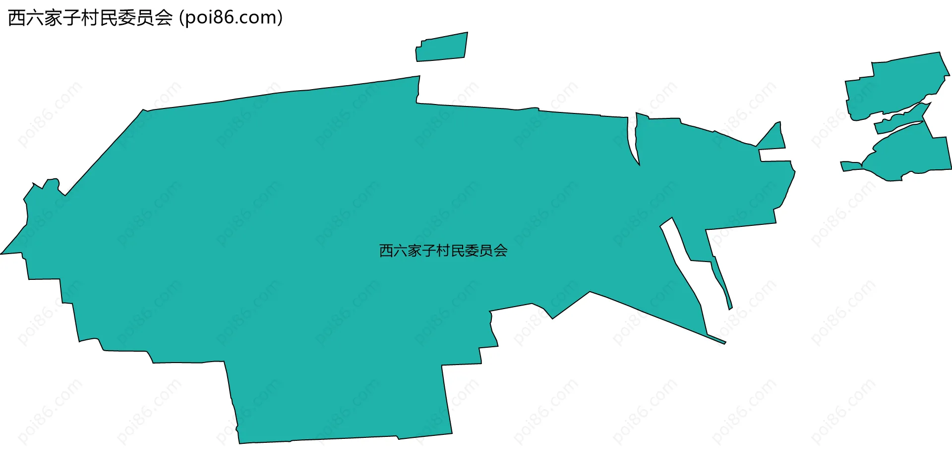 西六家子村民委员会边界地图