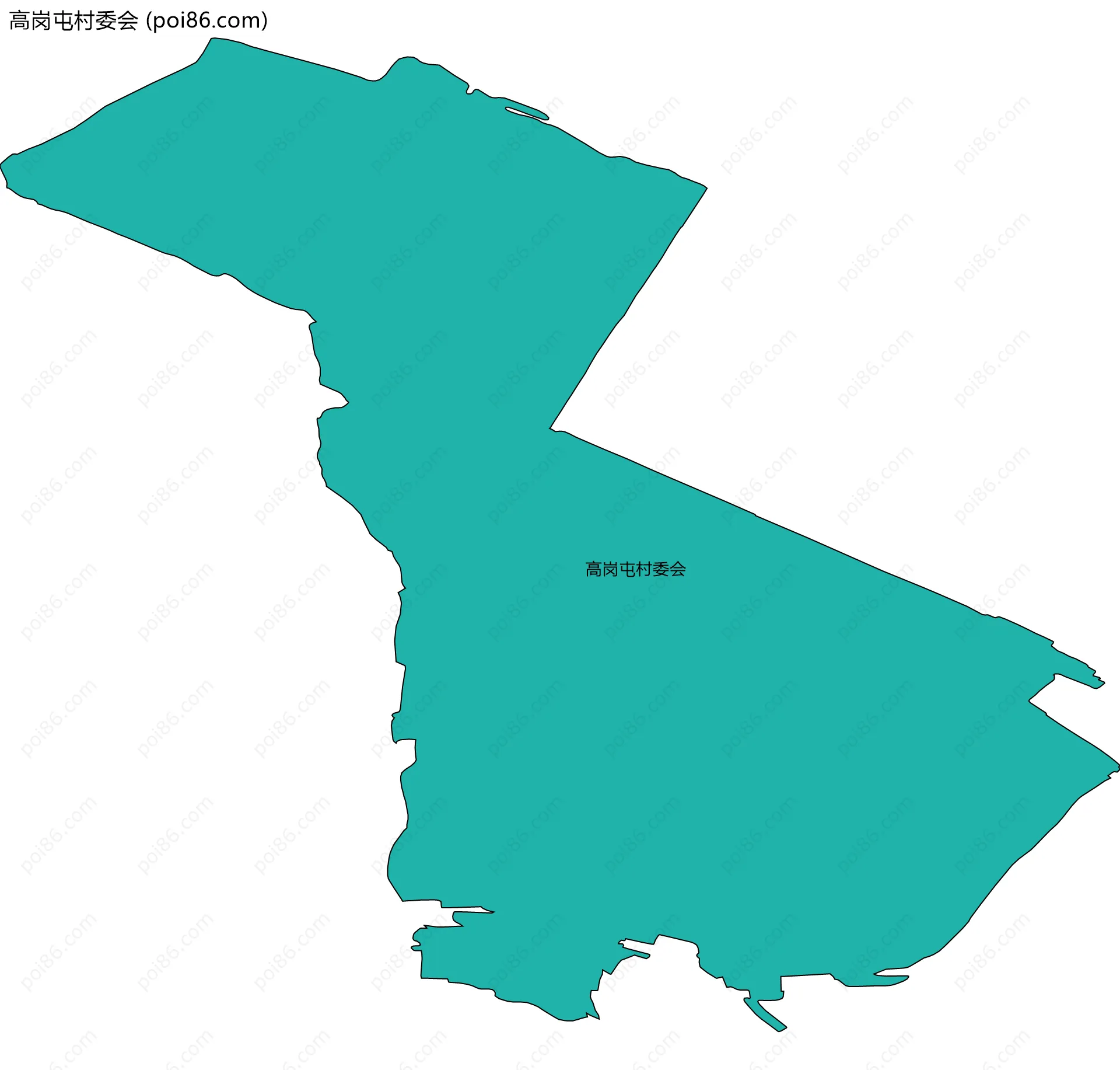 高岗屯村委会边界地图